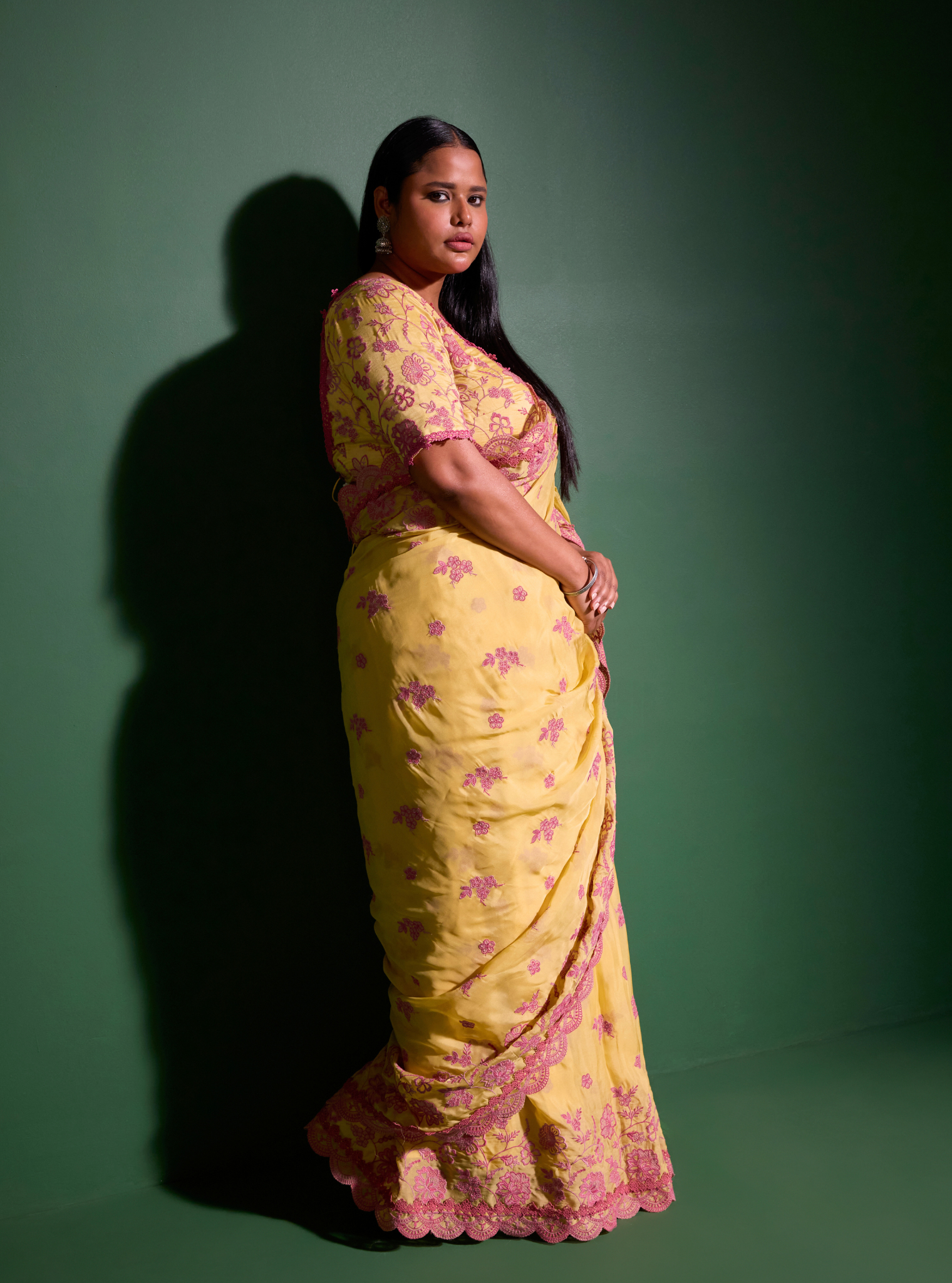 Chia Organza Yellow Saree