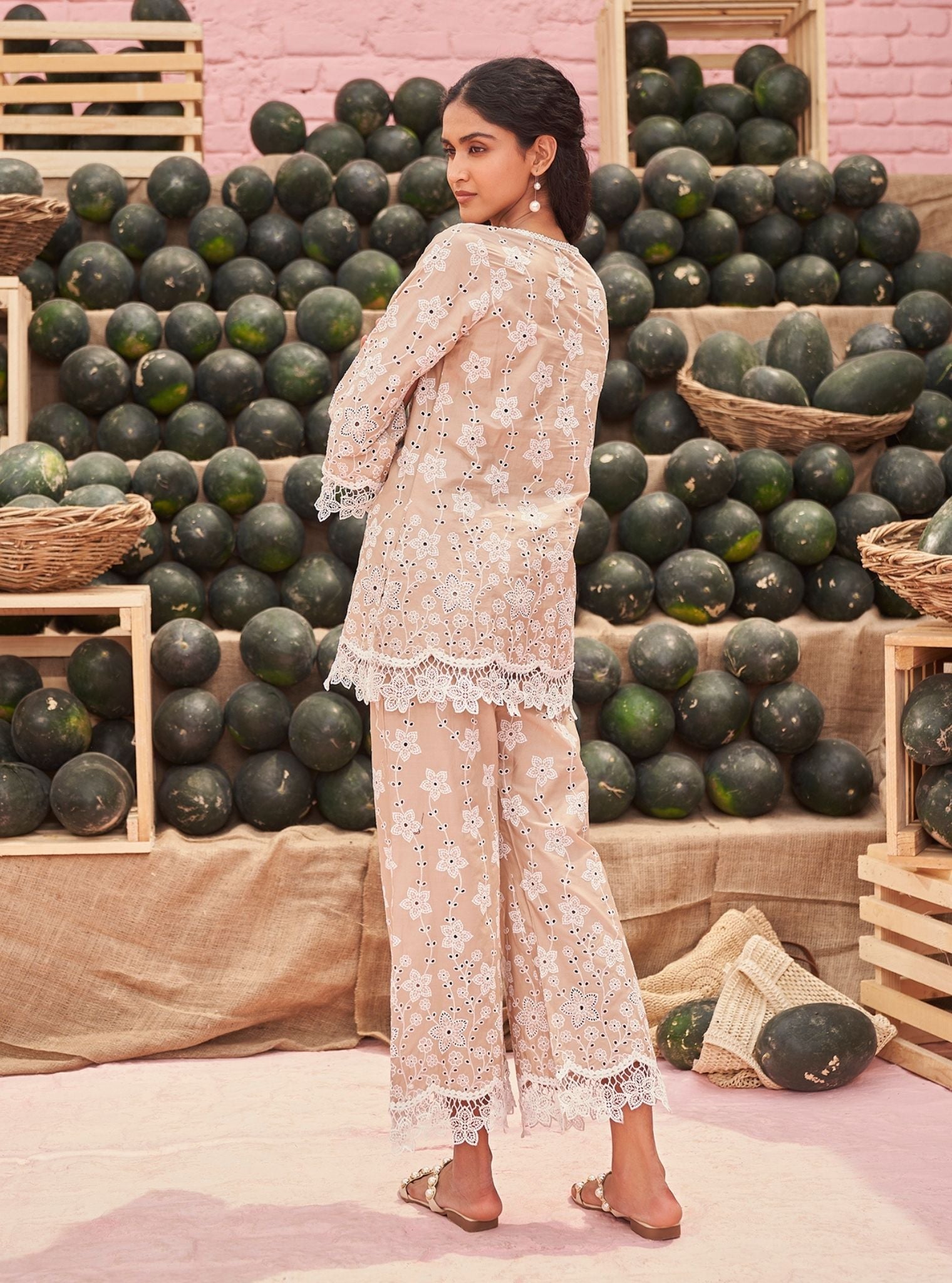 Mia Supima Cotton Beige Co-ord Set