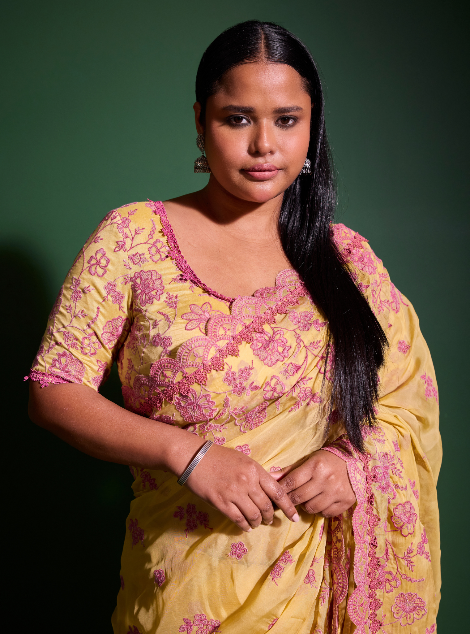 Chia Organza Yellow Saree