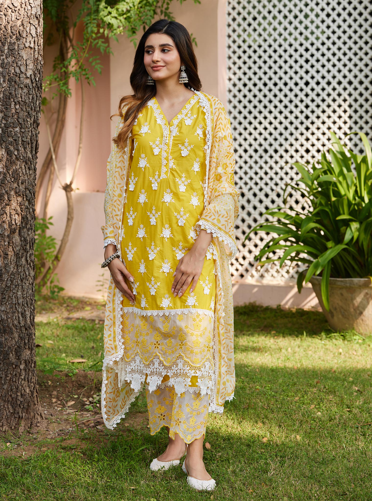 Reeva Supima Cotton Yellow Kurta Set