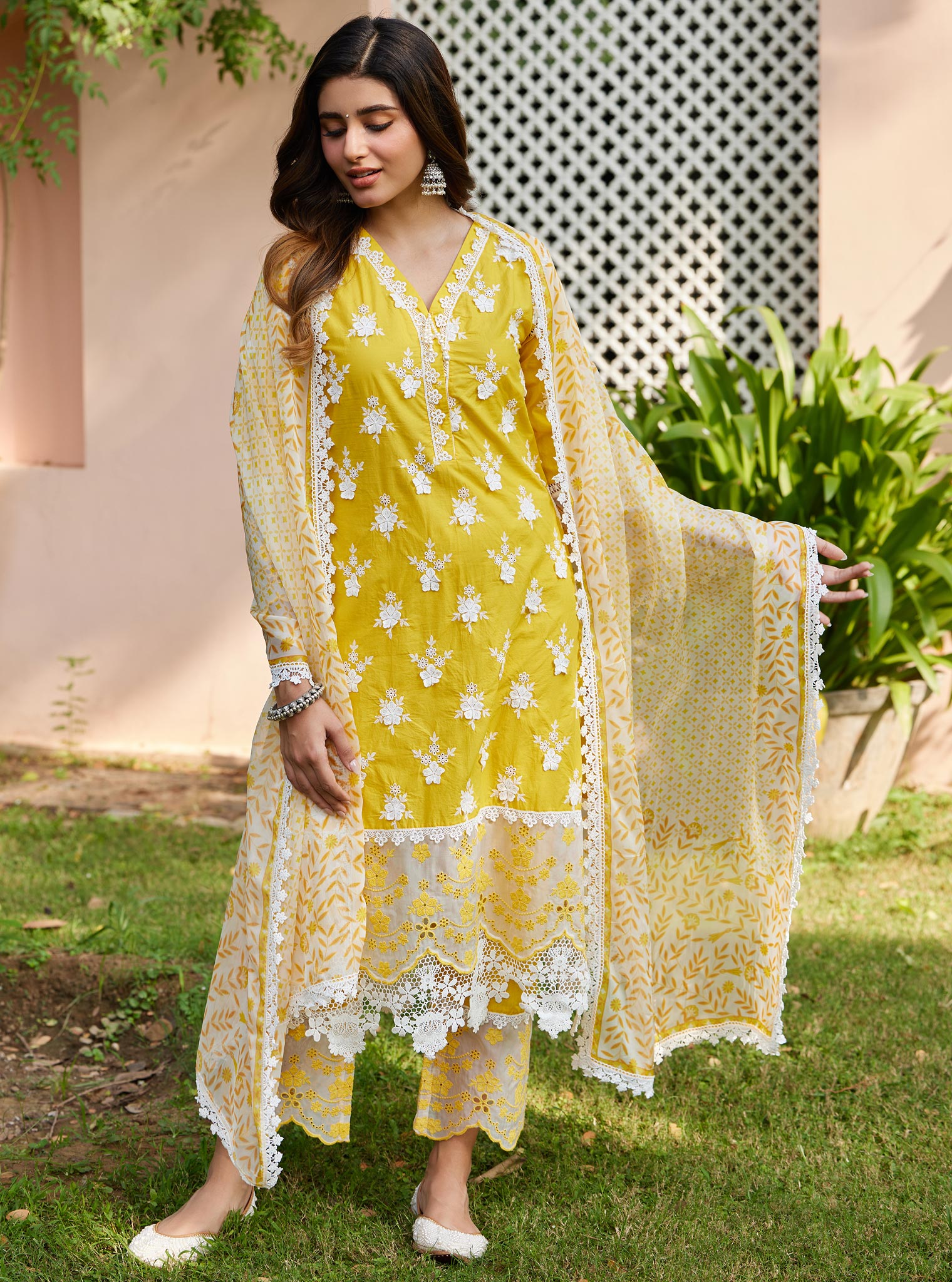 Reeva Supima Cotton Yellow Kurta Set