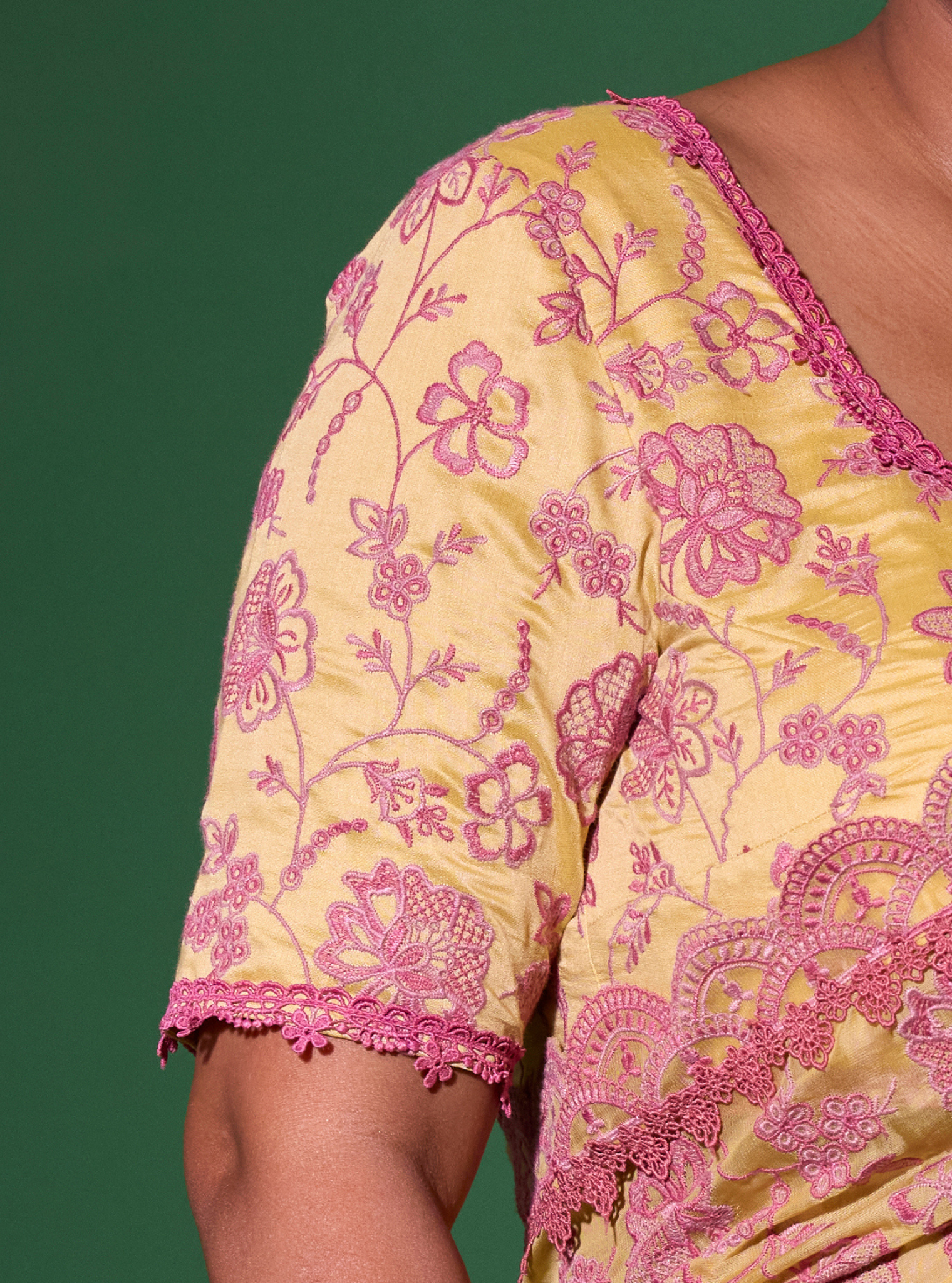 Chia Organza Yellow Saree