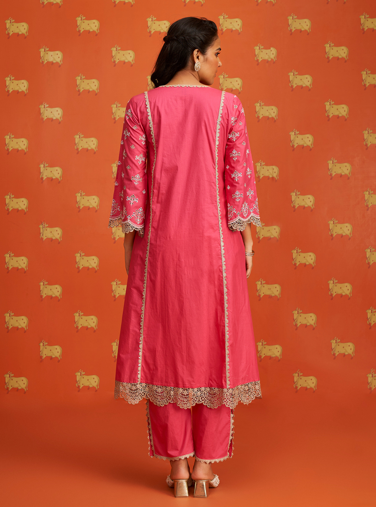 Itsara Supima Cotton Fuschia Kurta Set
