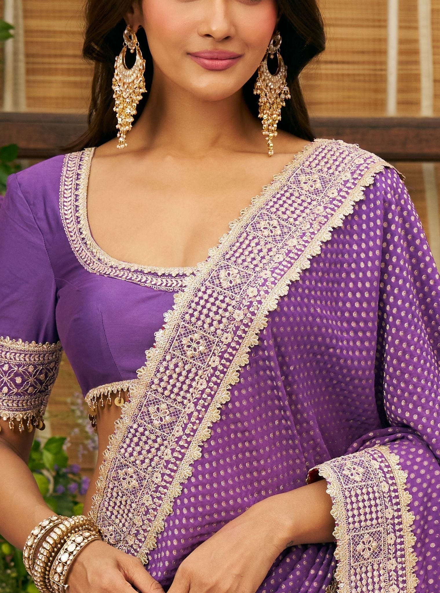 Pankhuri Banarasi Purple Saree