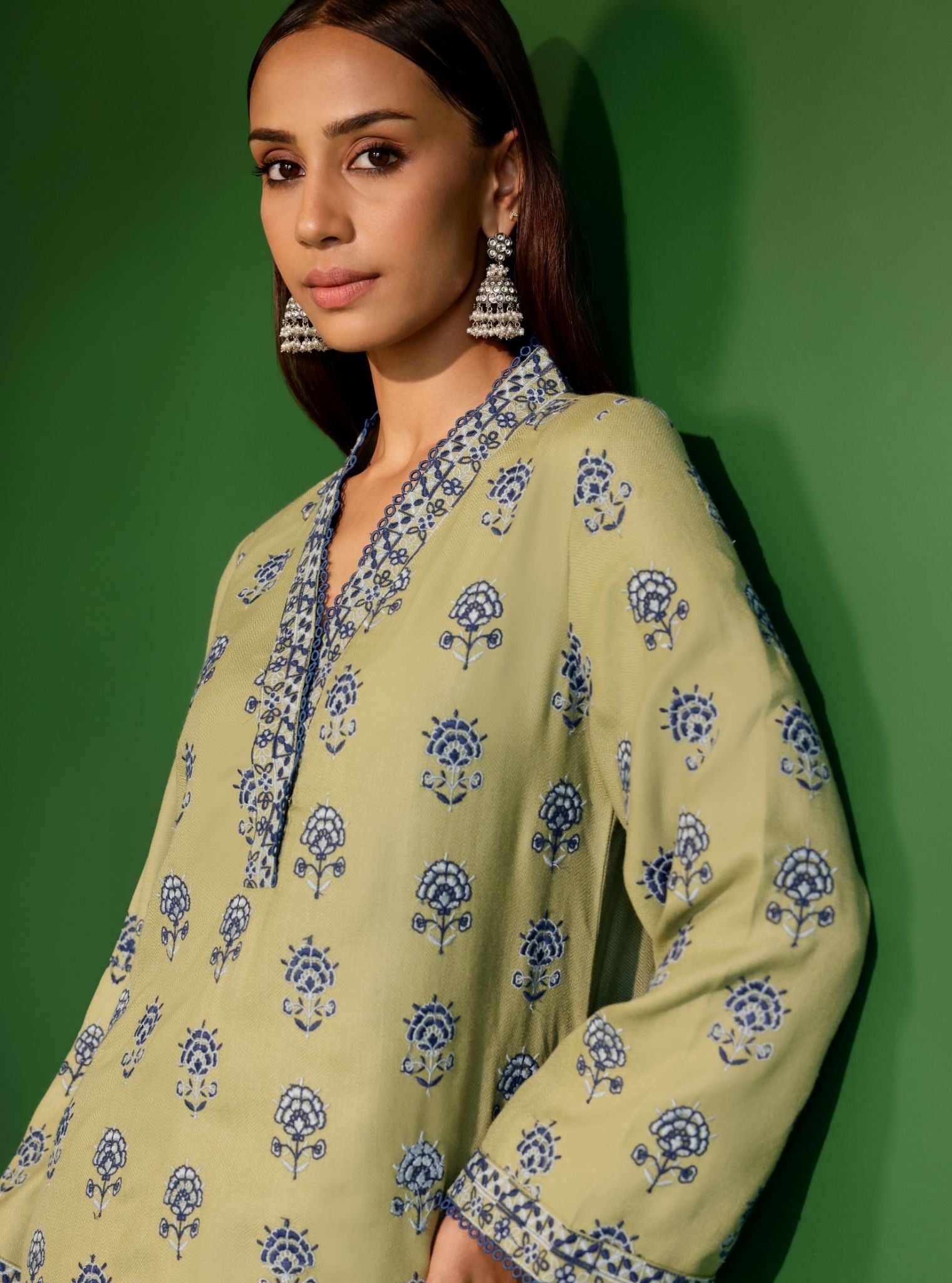 Harlow Wool Green Kurta Set