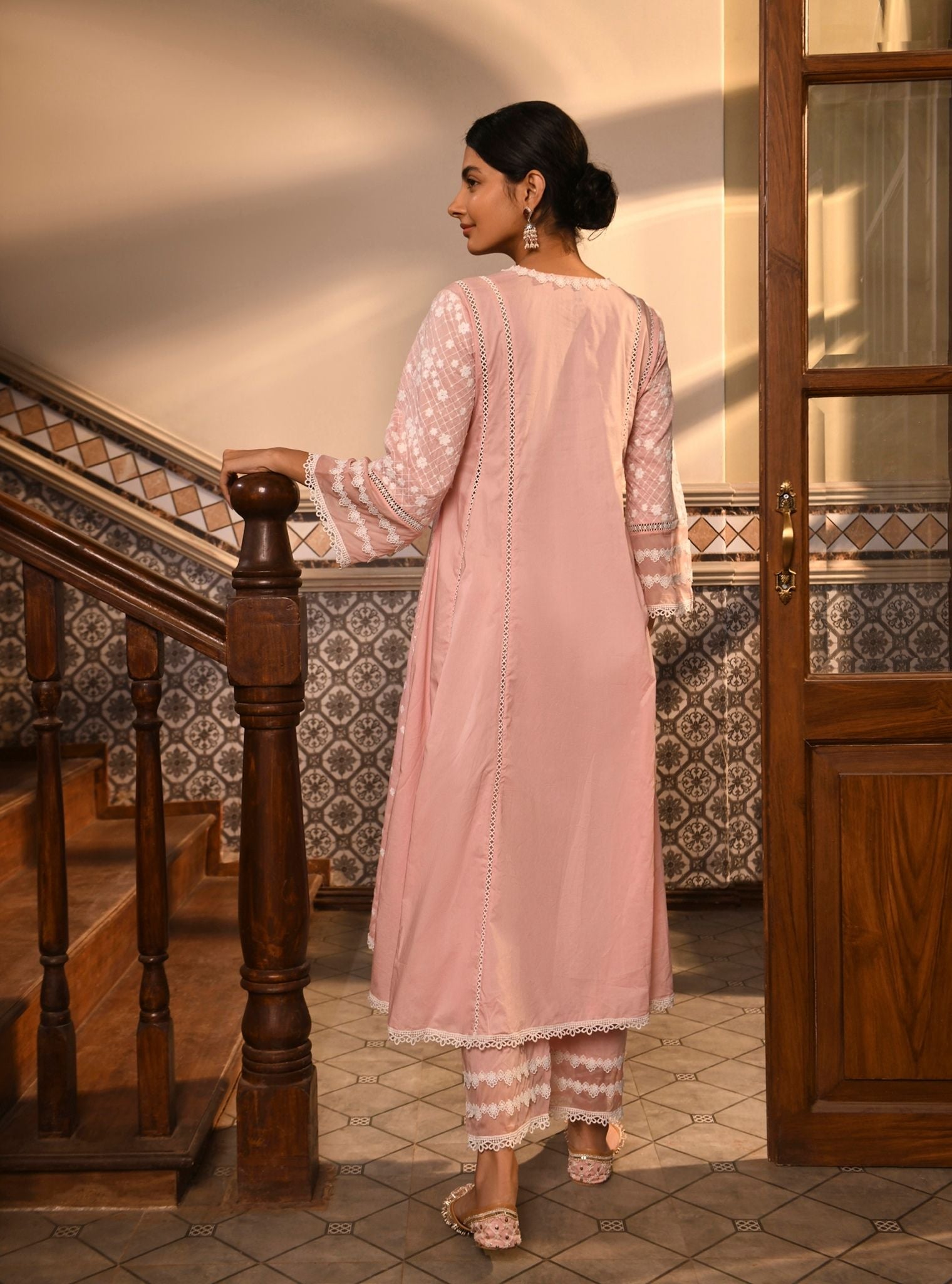 Kishi Supima Cotton Light Pink Kurta Set