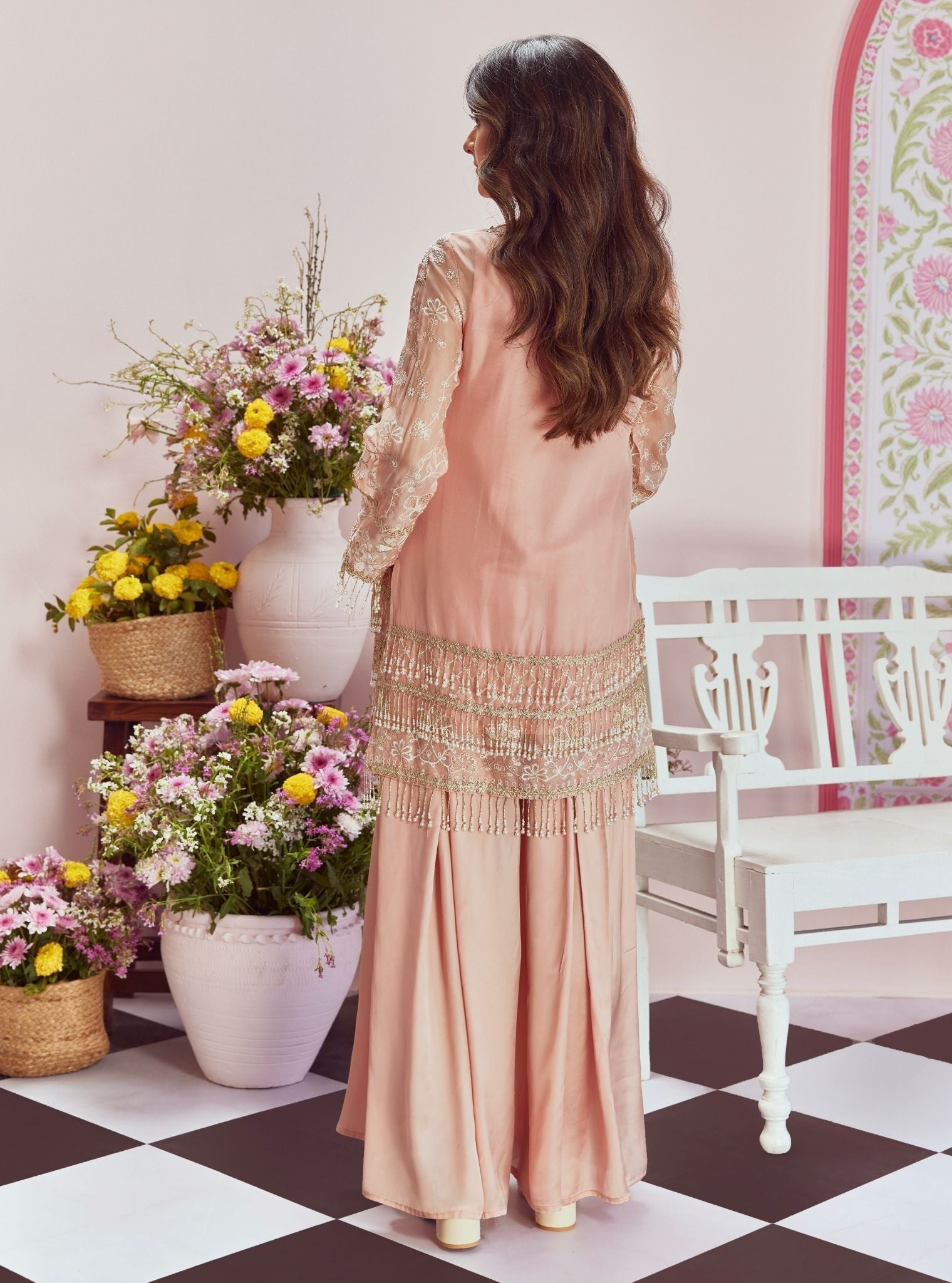 Raag Organza Pink Kurta Set