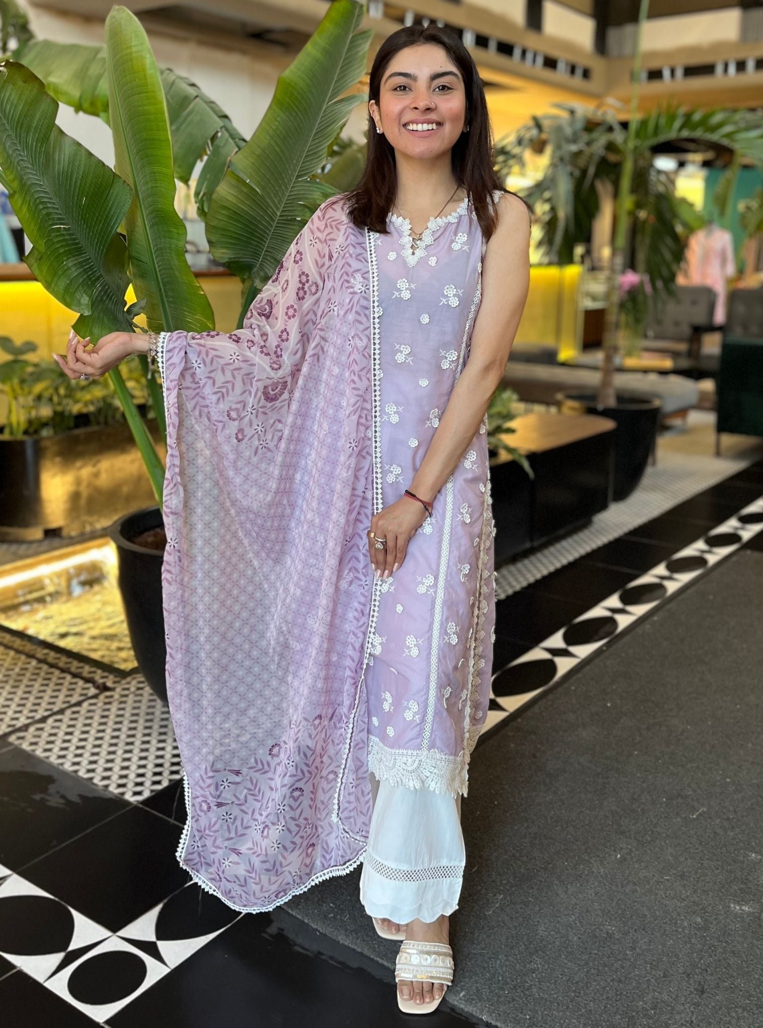 Meha Supima Cotton Lilac Kurta Set