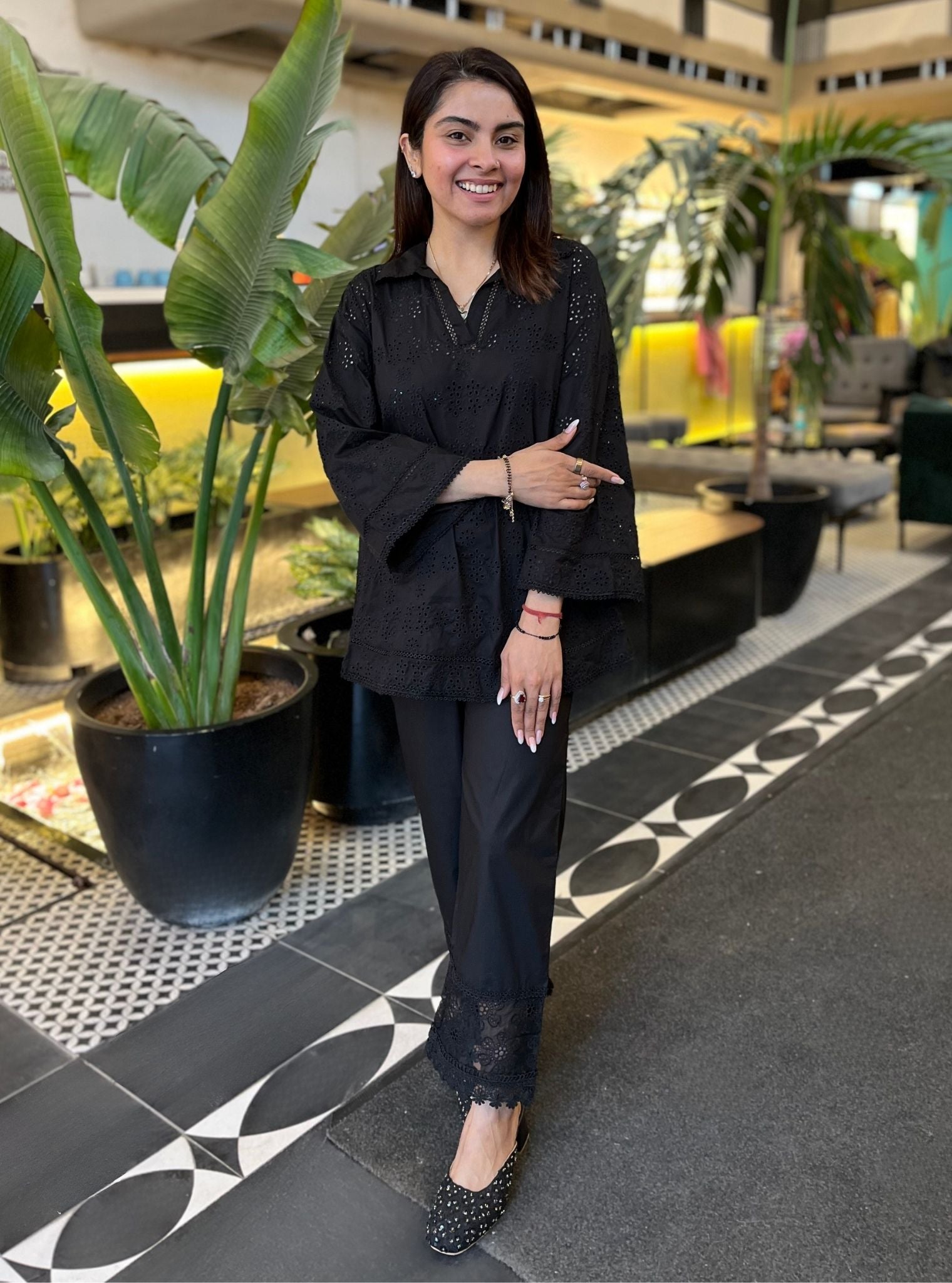 Ceil Supima Cotton Black Co-ord Set