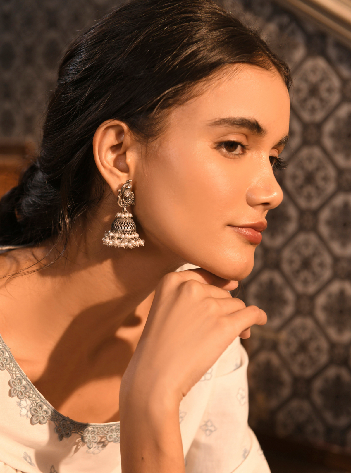Pure Silver Imara Jhumka