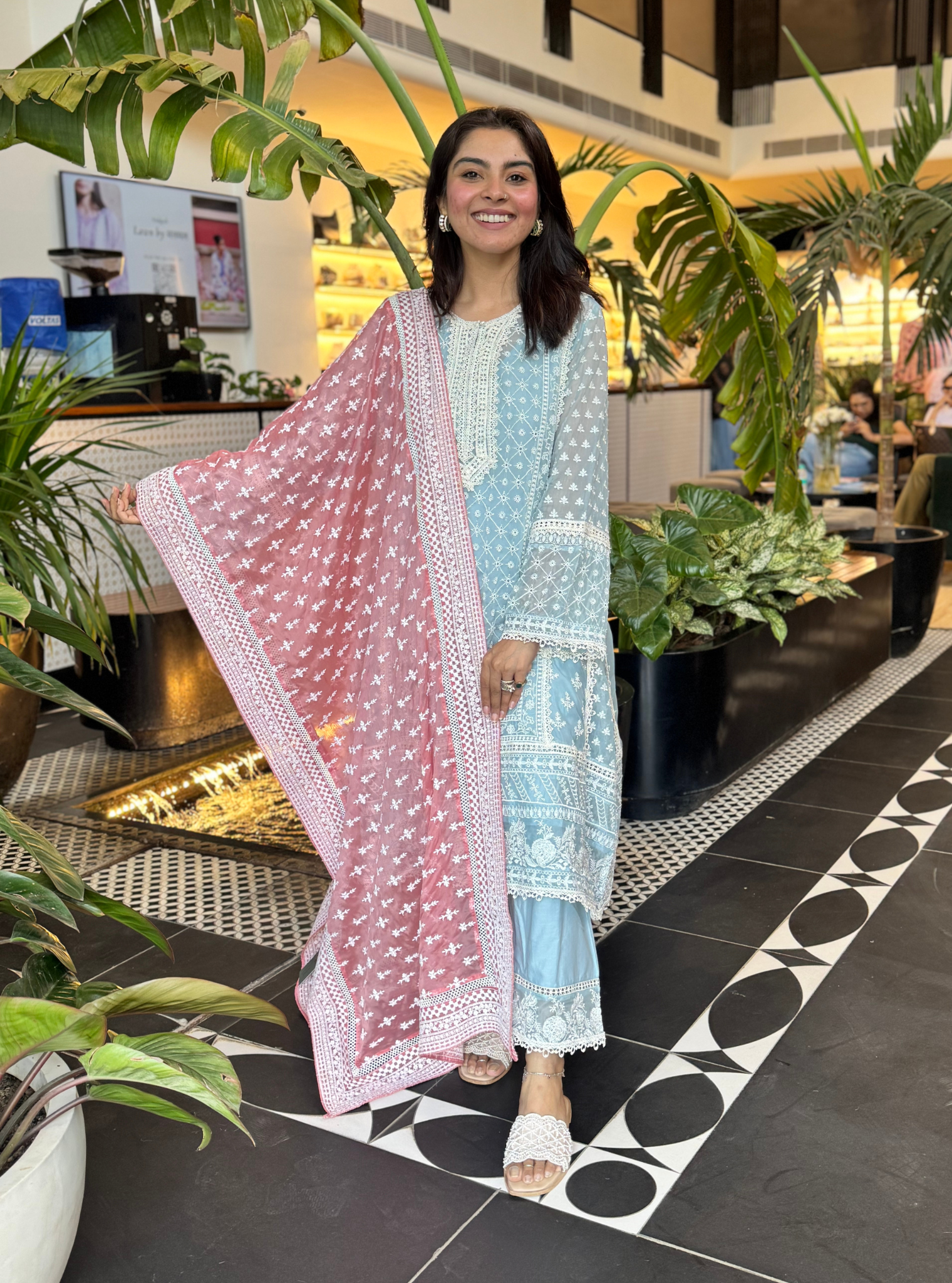 Sritha Organza Blue Kurta Set