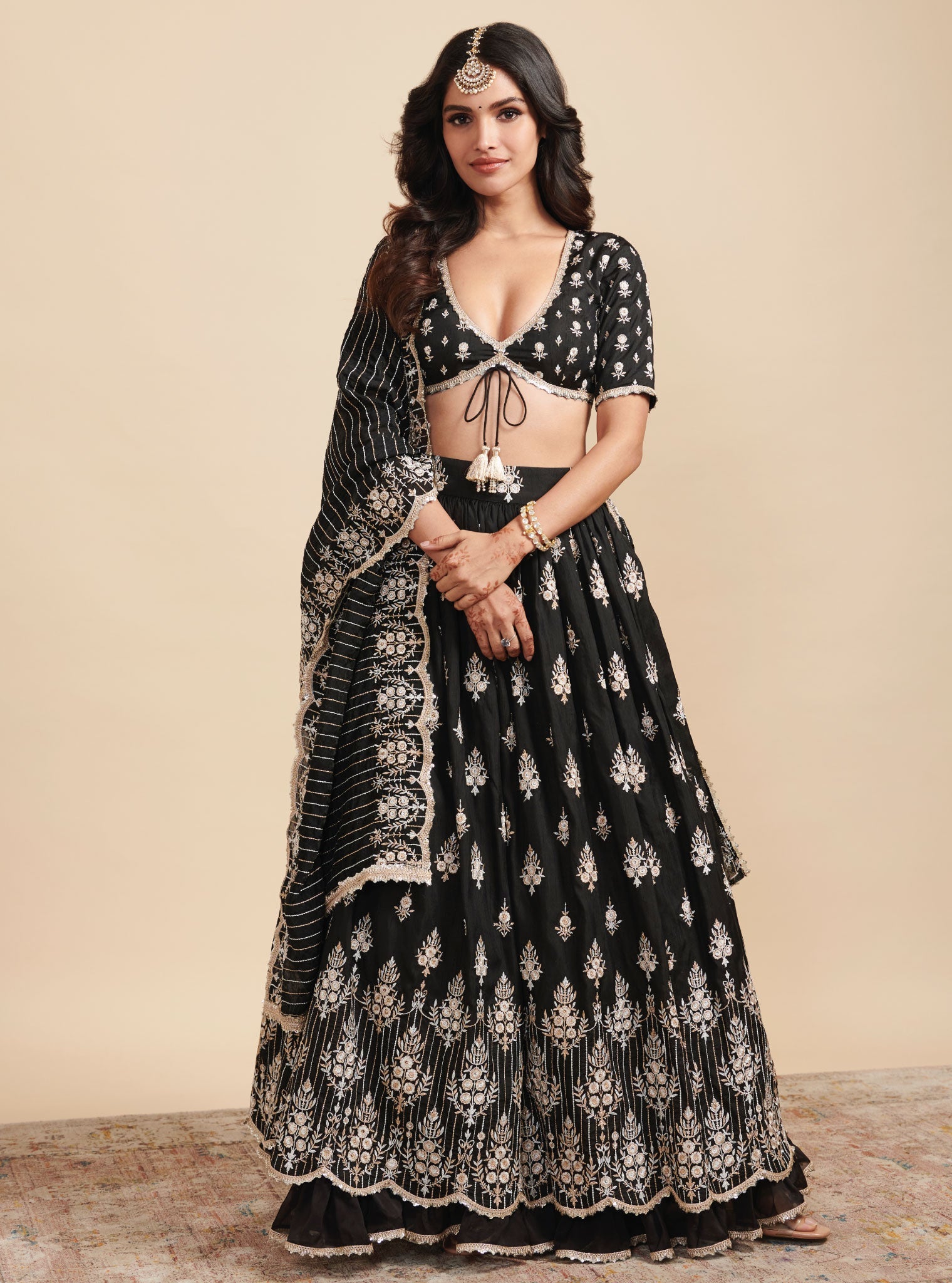 Bahaara Silk Black Lehenga