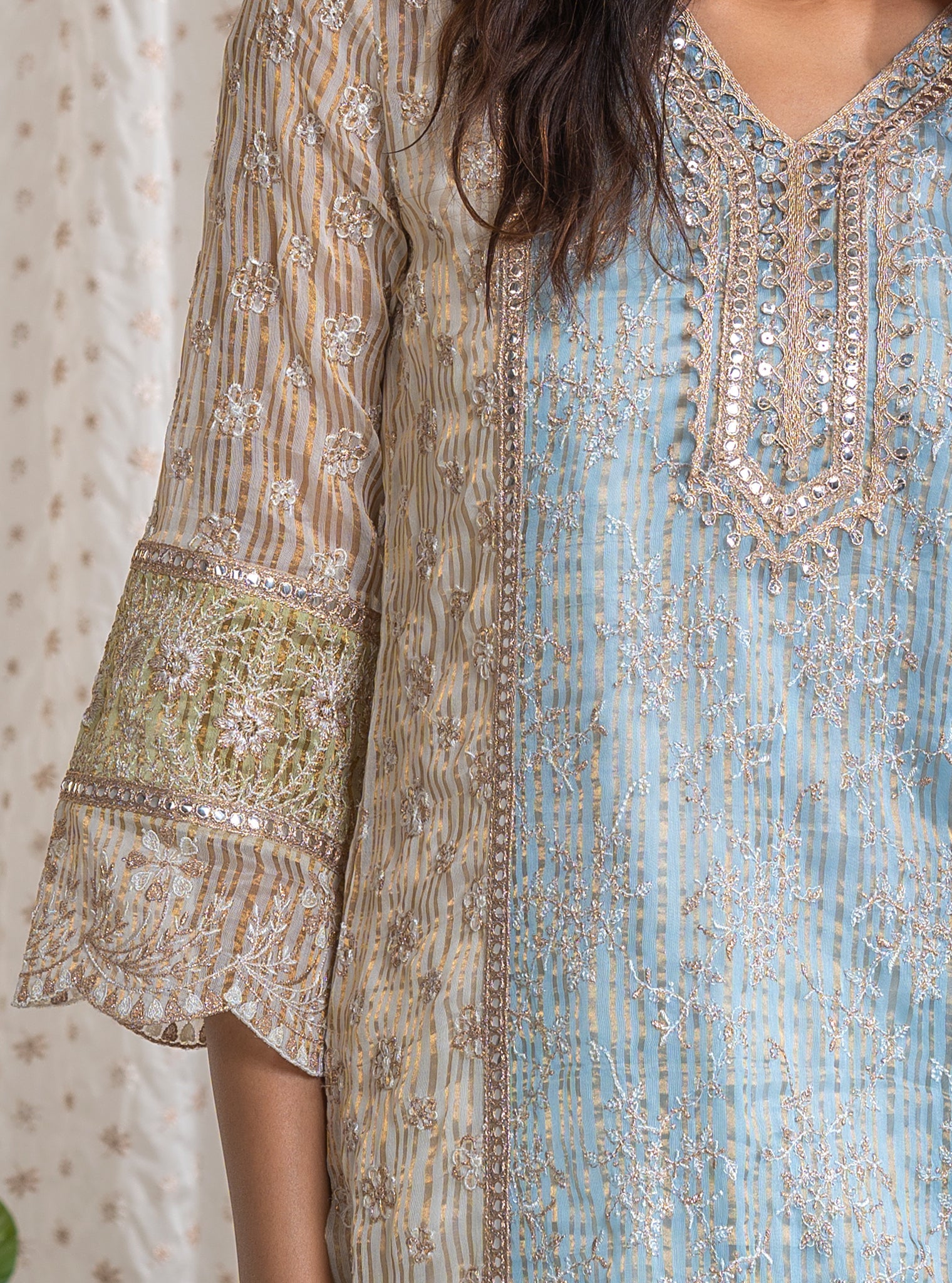 Aboli Banarsi Blue Kurta Set