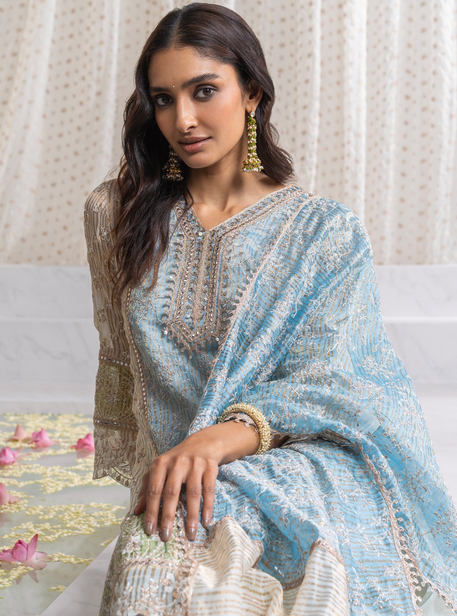 Aboli Banarsi Blue Kurta Set