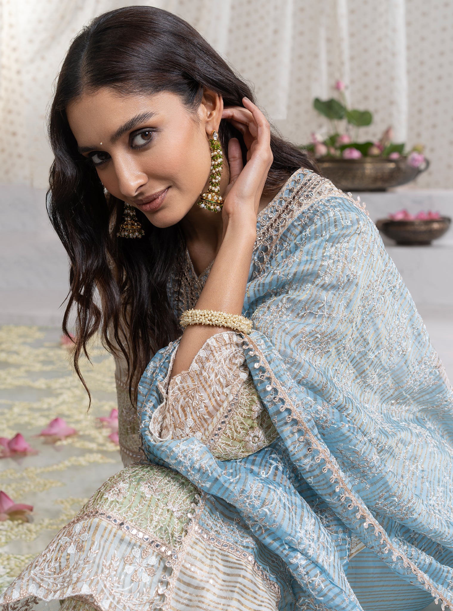 Aboli Banarsi Blue Kurta Set