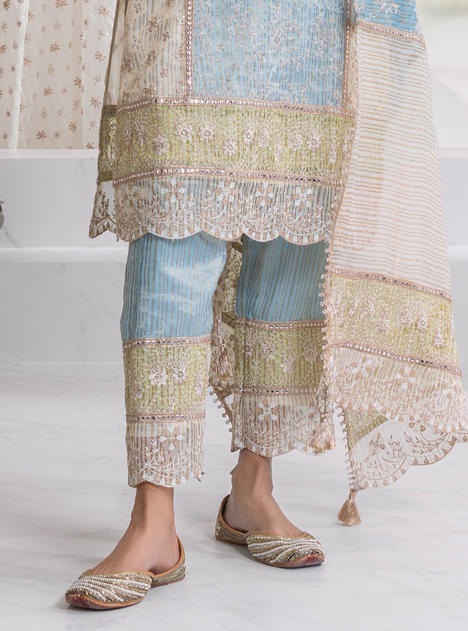 Aboli Banarsi Blue Kurta Set