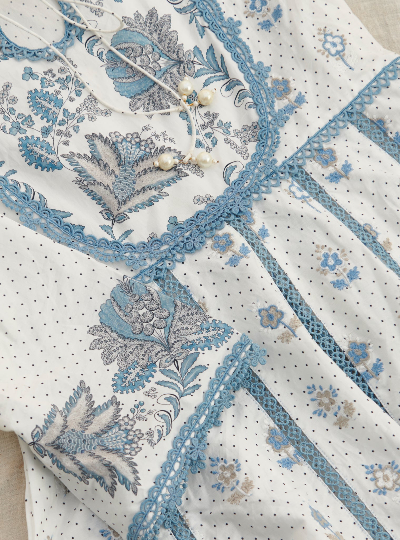 Amaryllis Supima Cotton Blue Anarkali Kurta Set