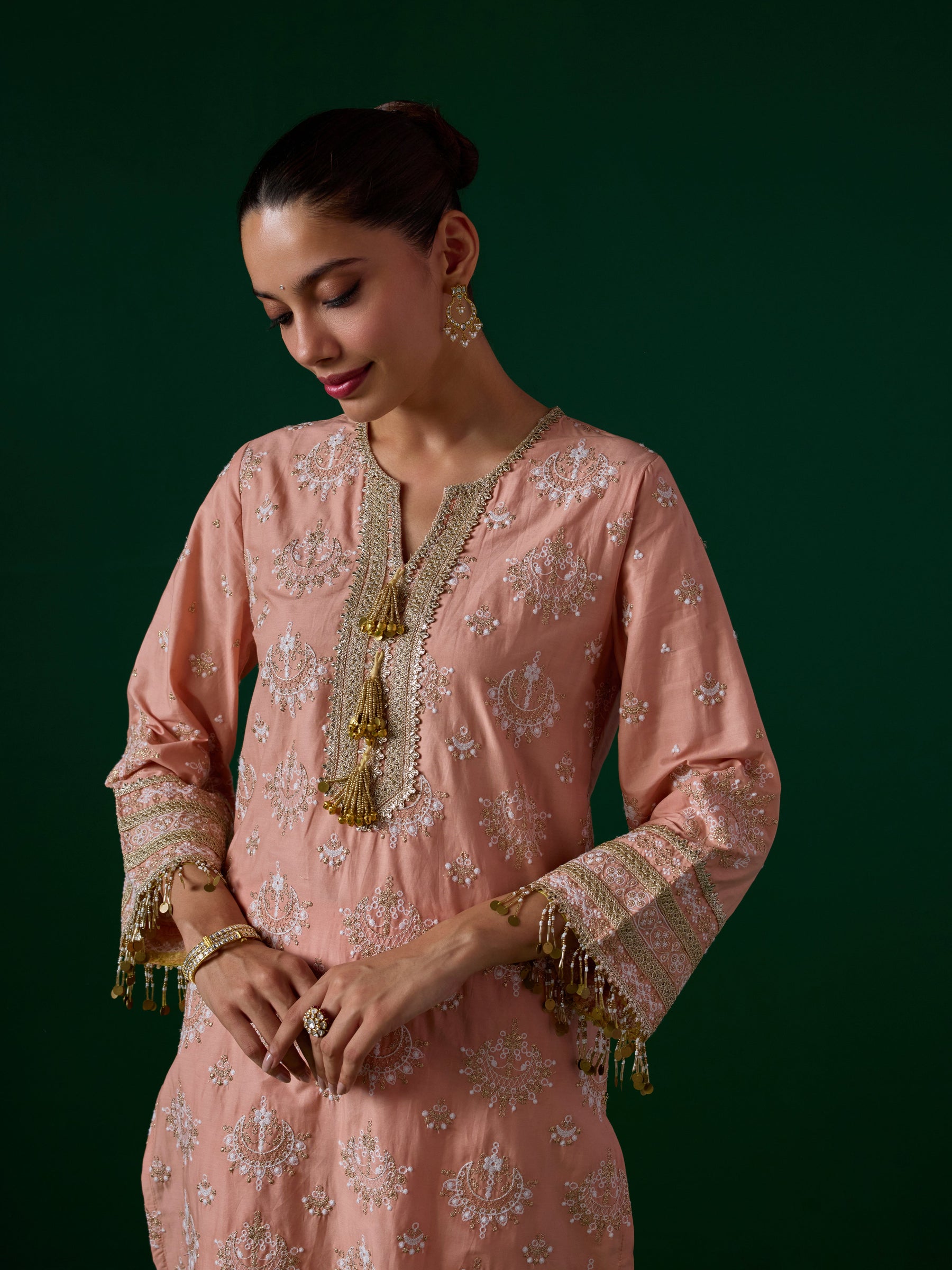 Amie Supima Cotton Peach Kurta Set