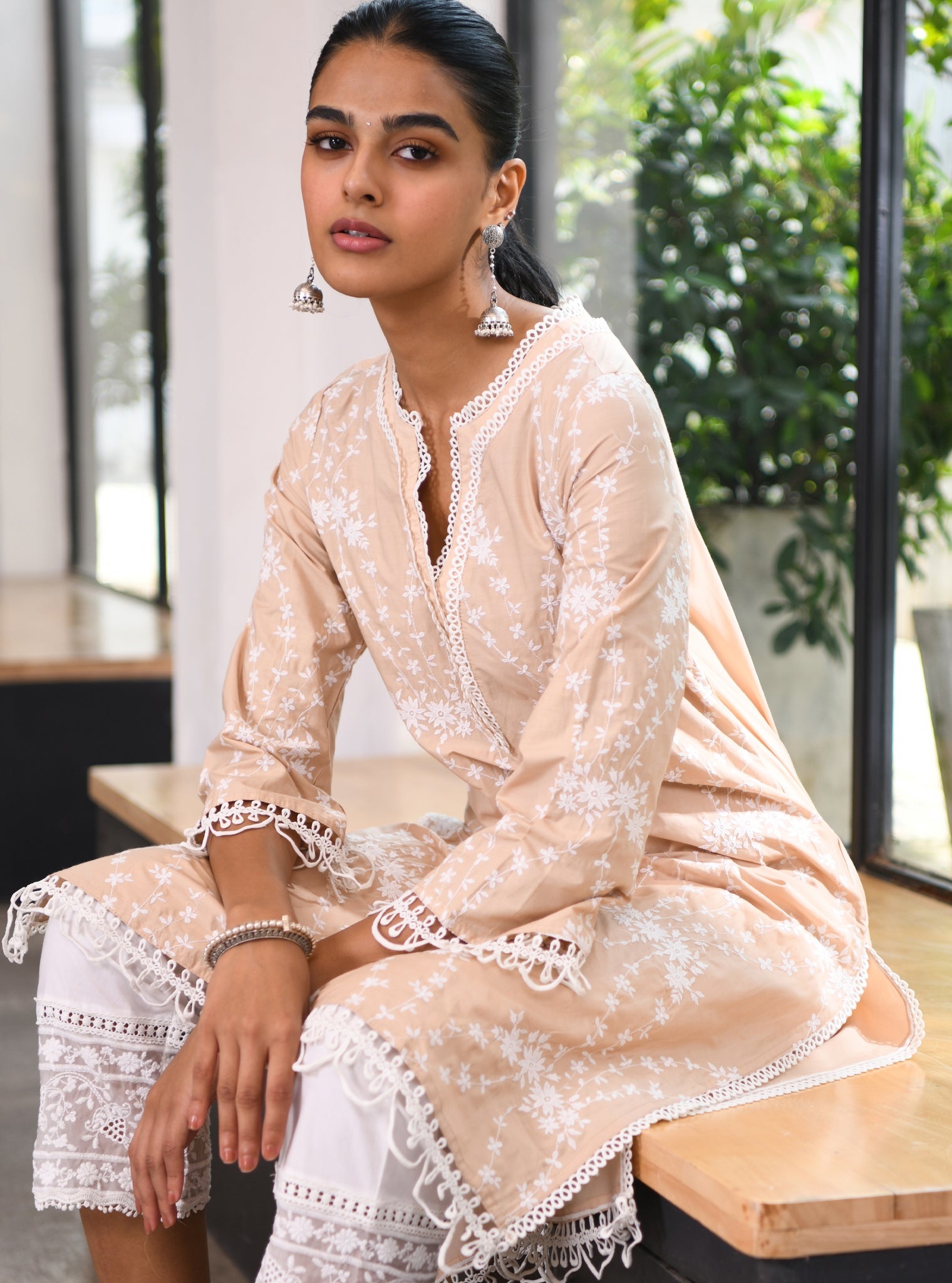 Arki Supima Cotton Beige Kurta Set