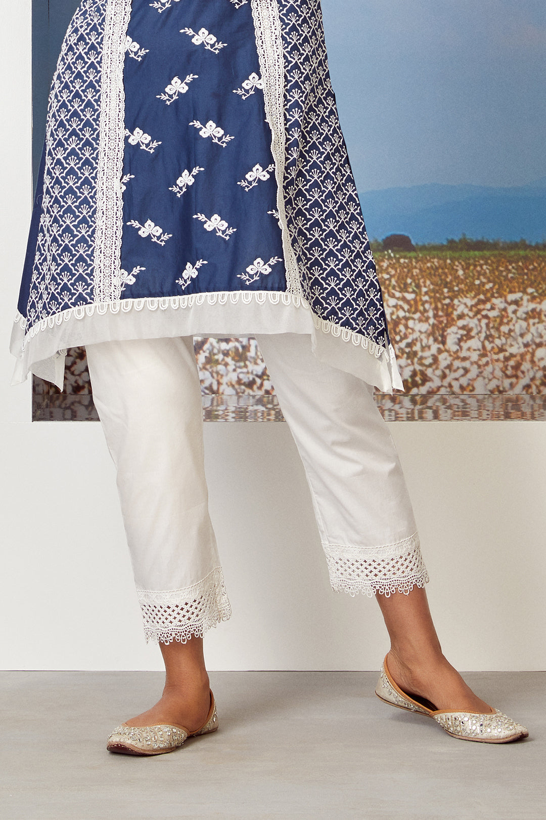 Mulmul Supima Cotton Armada Navy Kurta