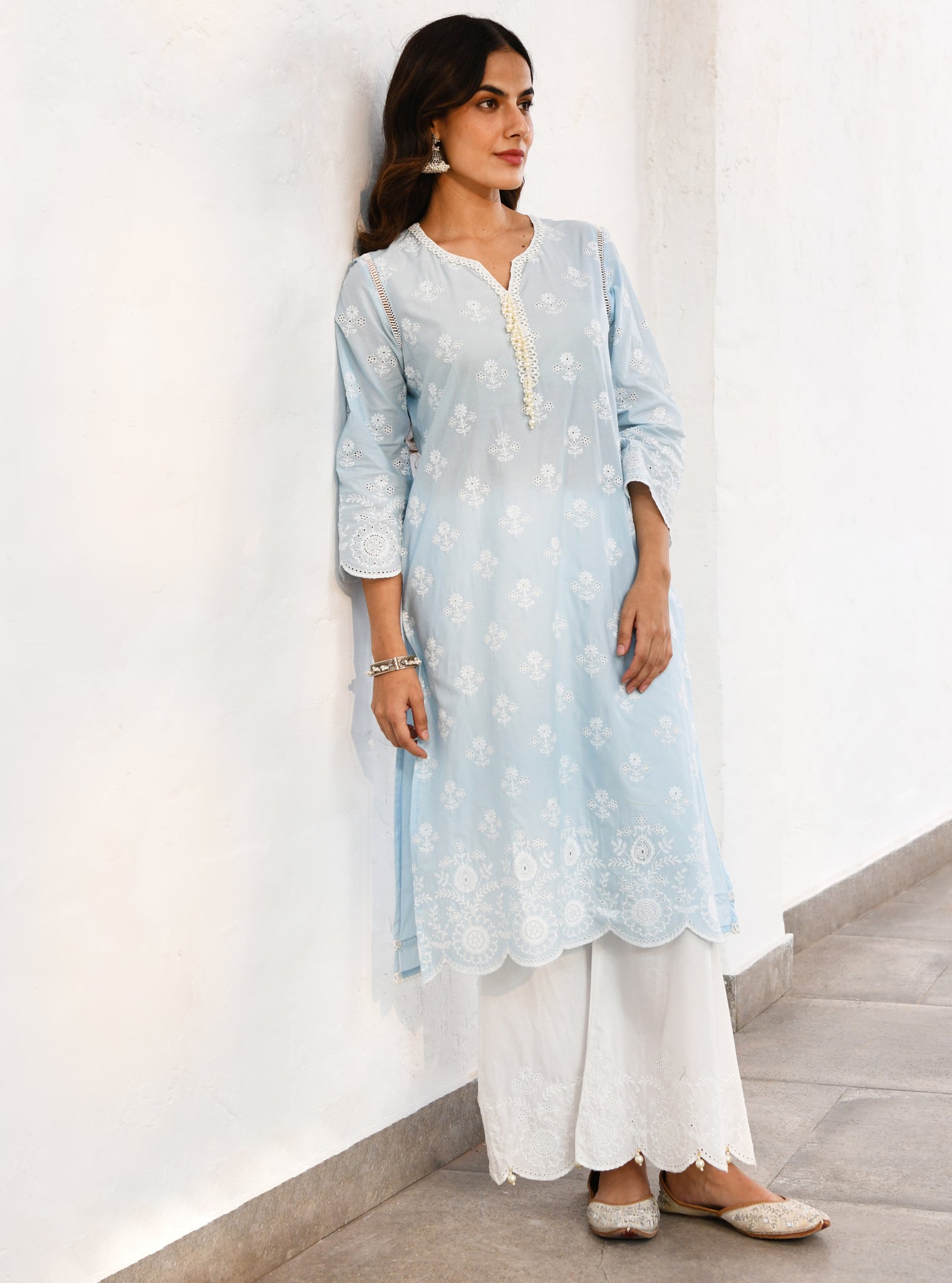 Arpora Supima Cotton Blue Kurta Set