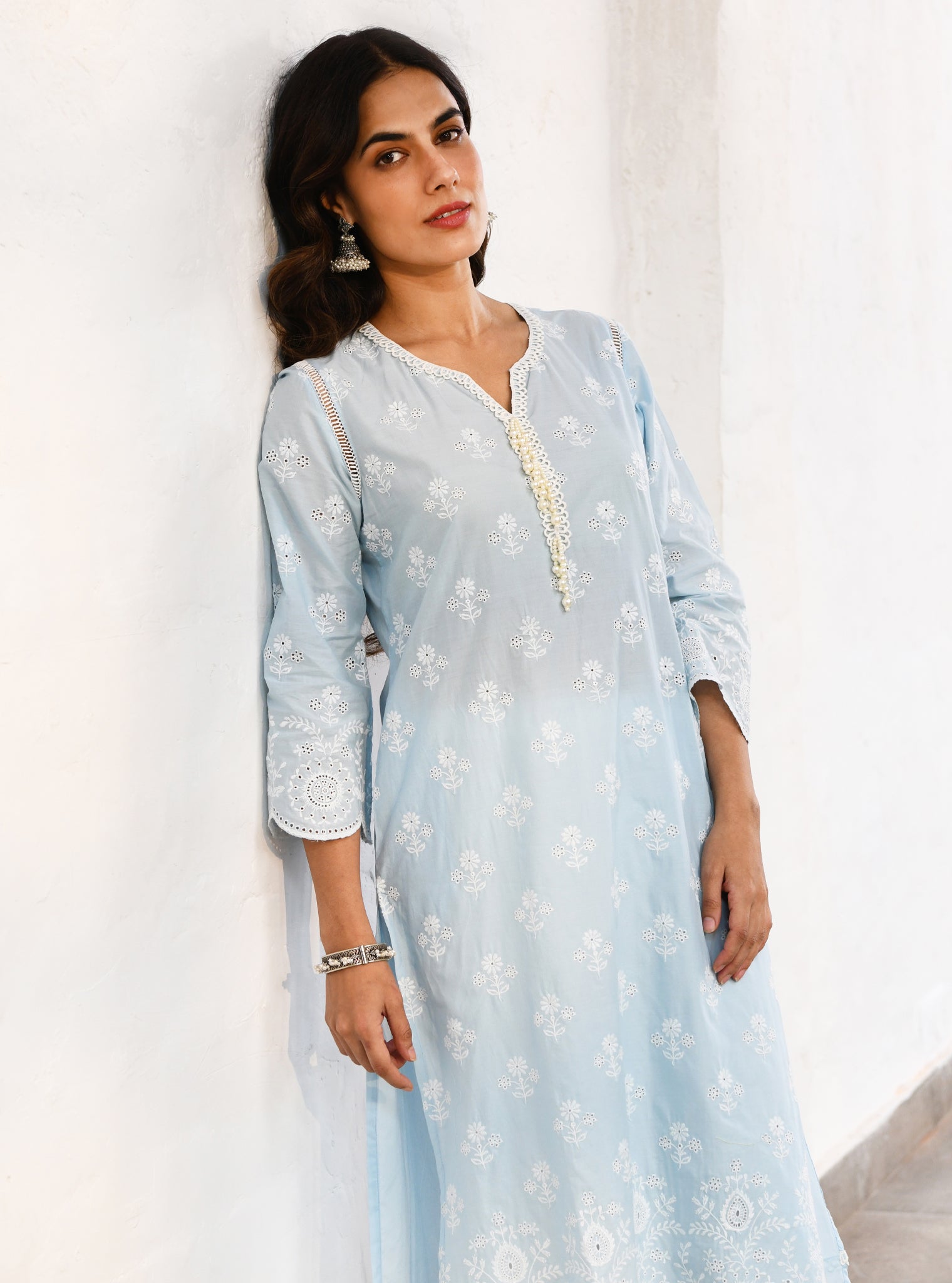 Arpora Supima Cotton Blue Kurta Set