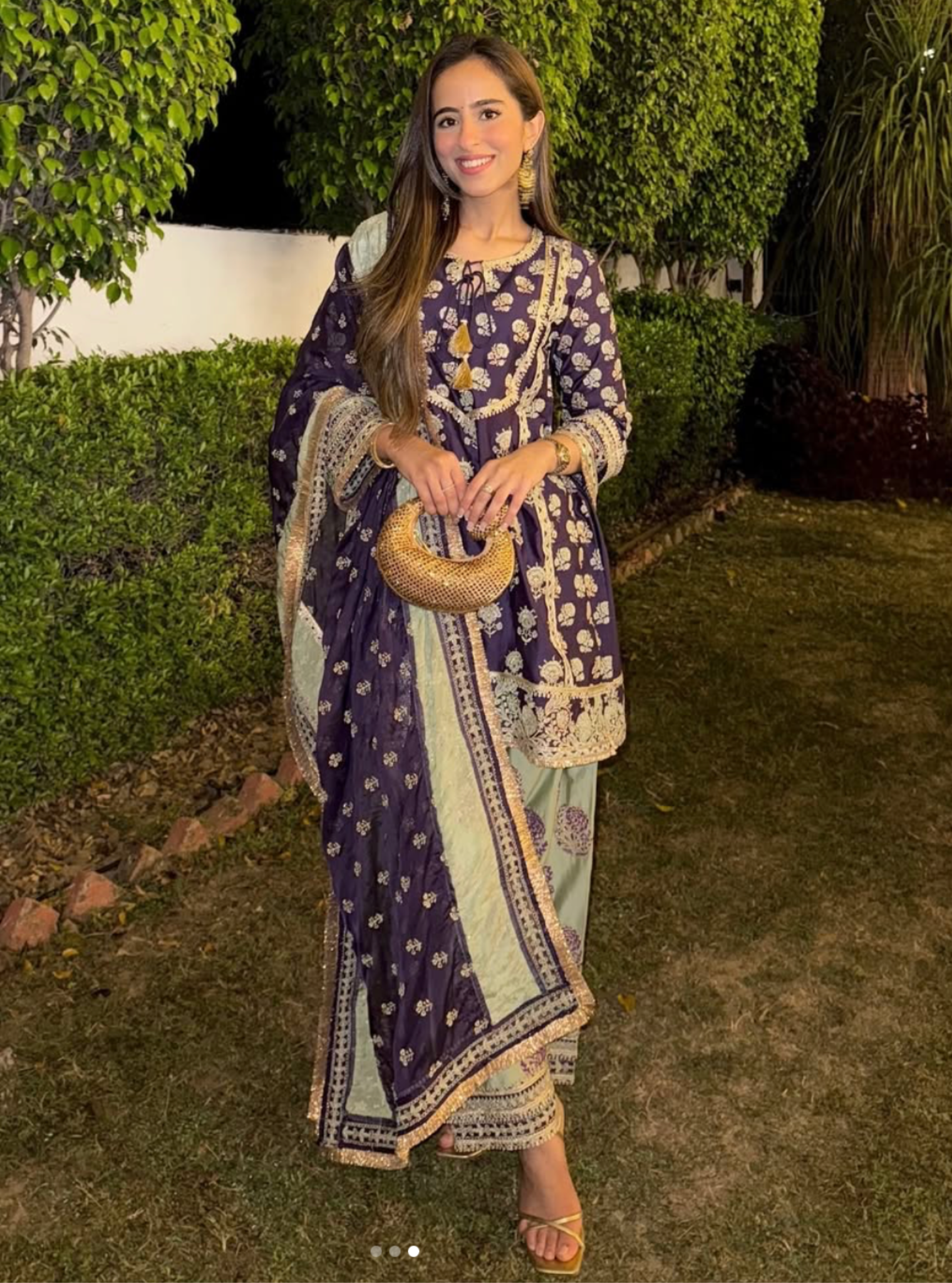 Aphinya Pima Satin Purple Kurta Set