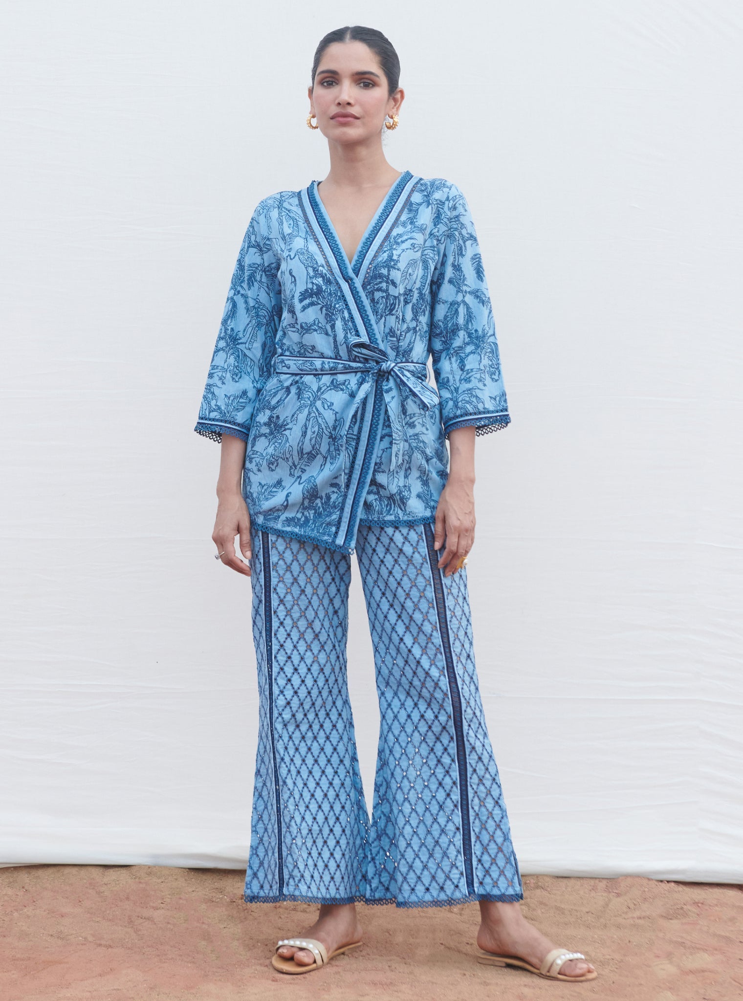 Attina Denim Wrap Co-ord Set