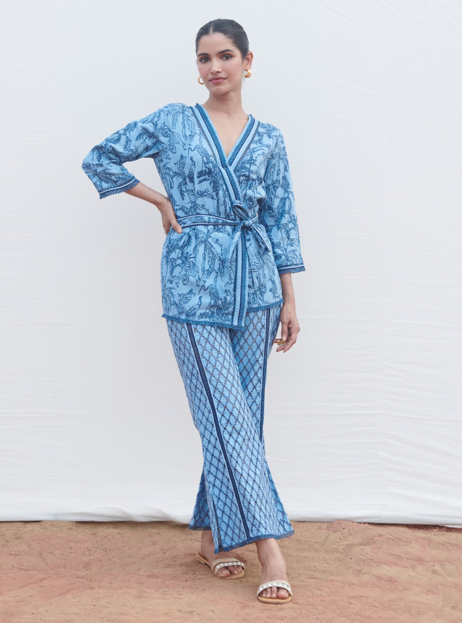 Attina Denim Wrap Co-ord Set