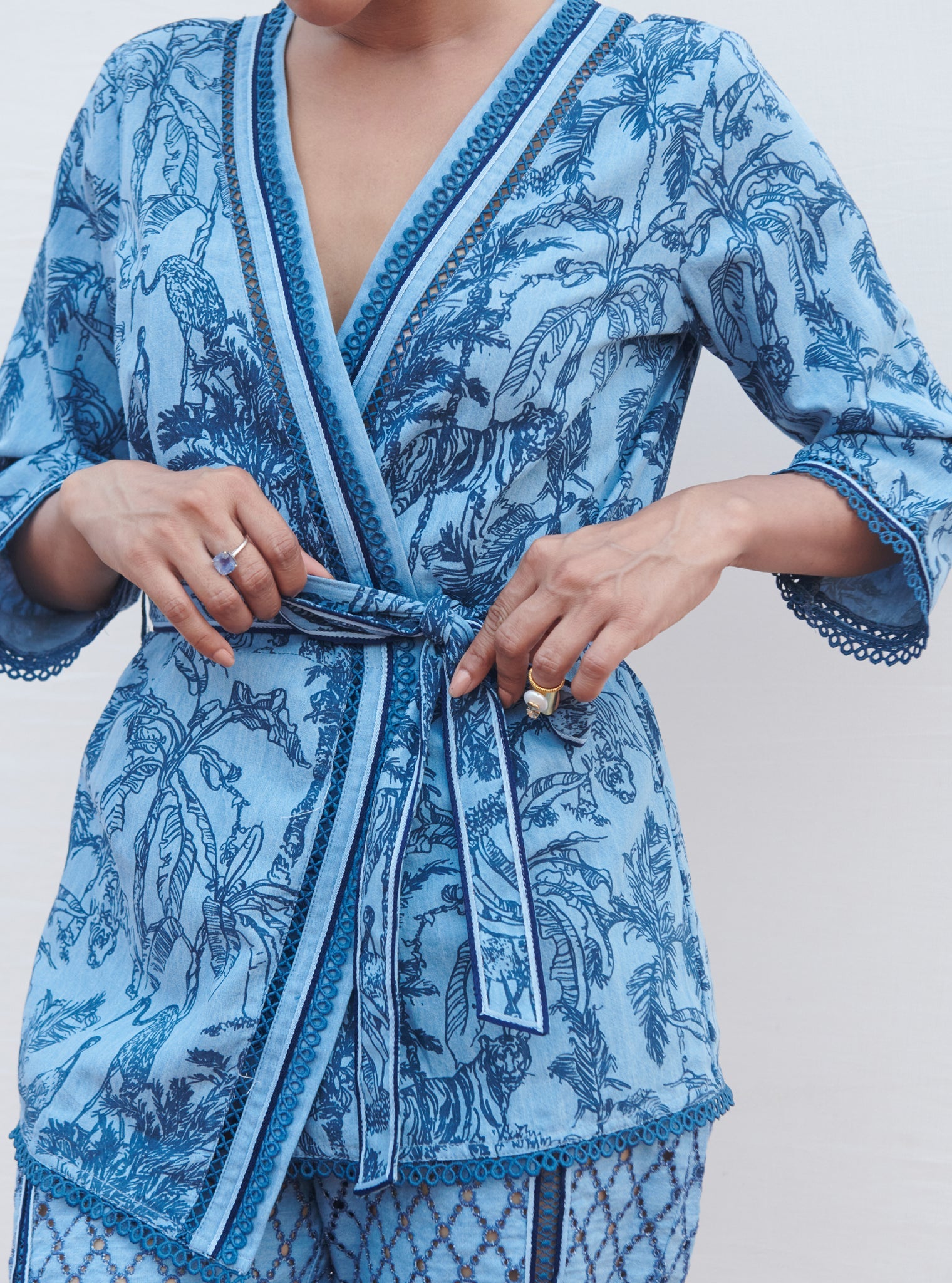 Attina Denim Wrap Co-ord Set
