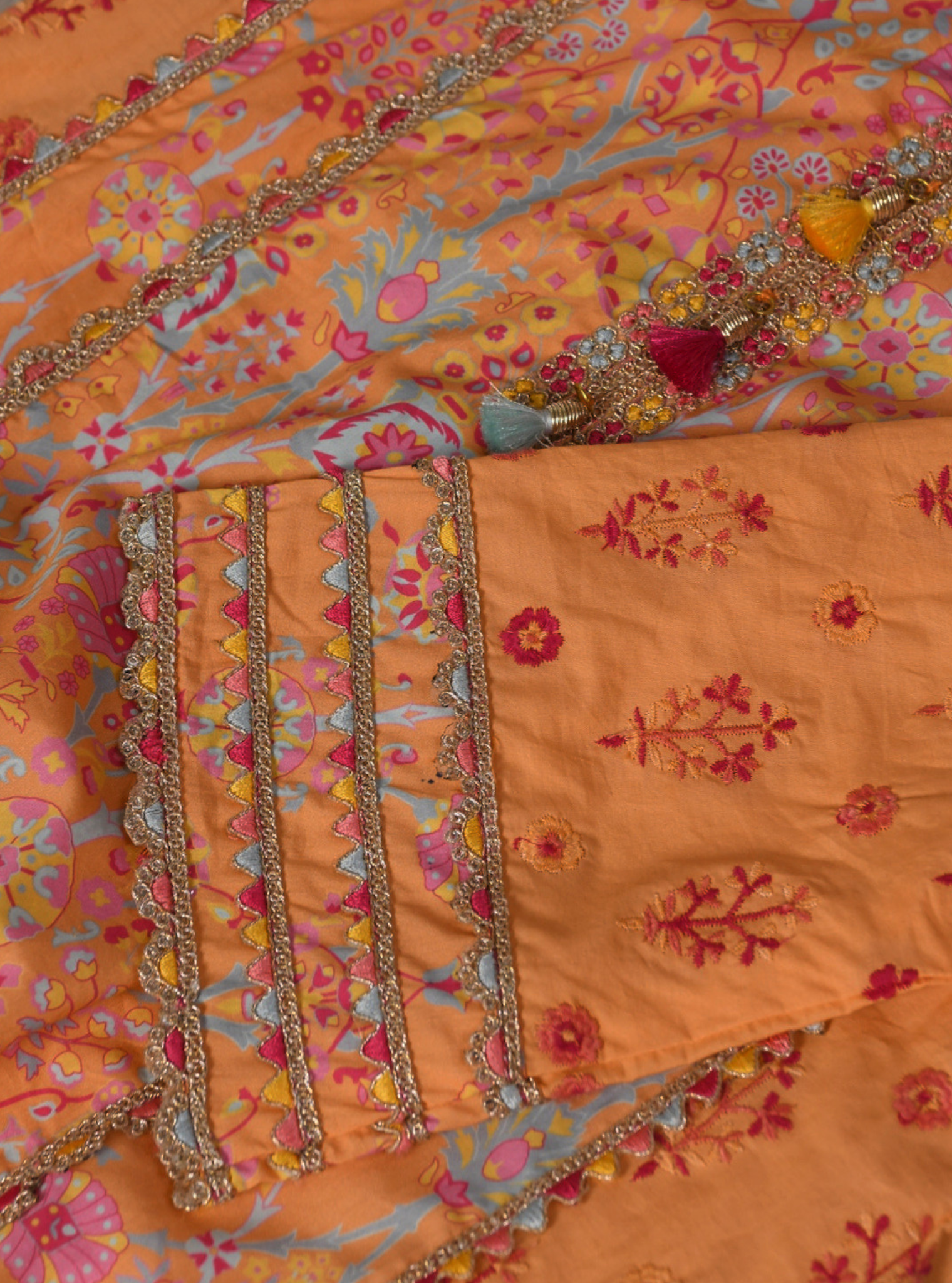 Avery Supima Cotton Orange Kurta Set