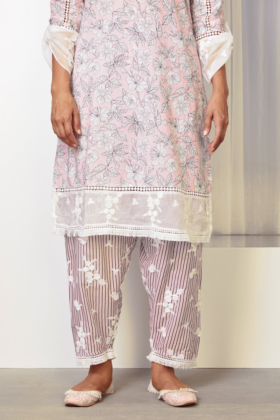 Mulmul Supima Cotton Abbey Pink Salwar