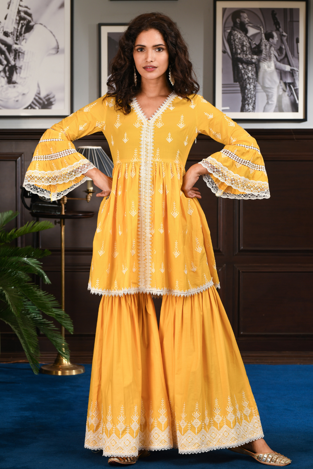 Alaia Supima Cotton Kurta with Garara Set