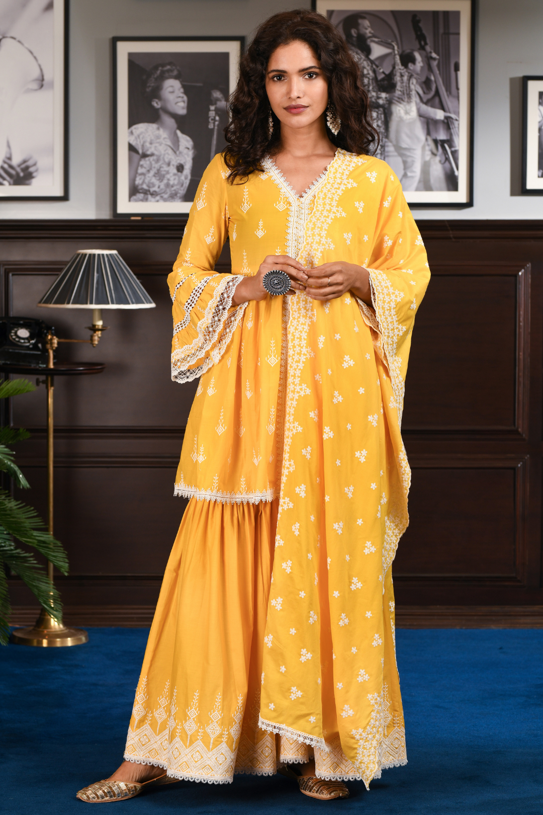 Alaia Supima Cotton Kurta with Garara Set