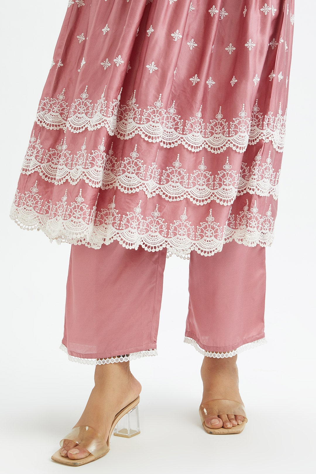 Albany Cupro Silk Mauve Kurta Set