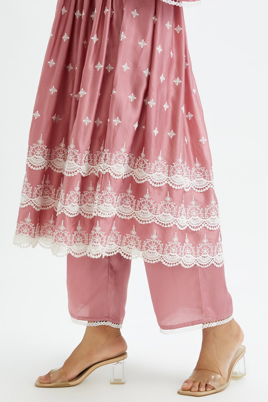 Albany Cupro Silk Mauve Kurta Set