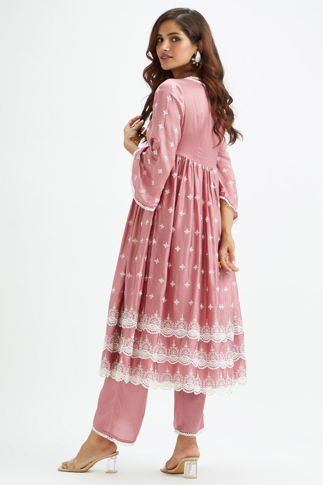 Albany Cupro Silk Mauve Kurta Set