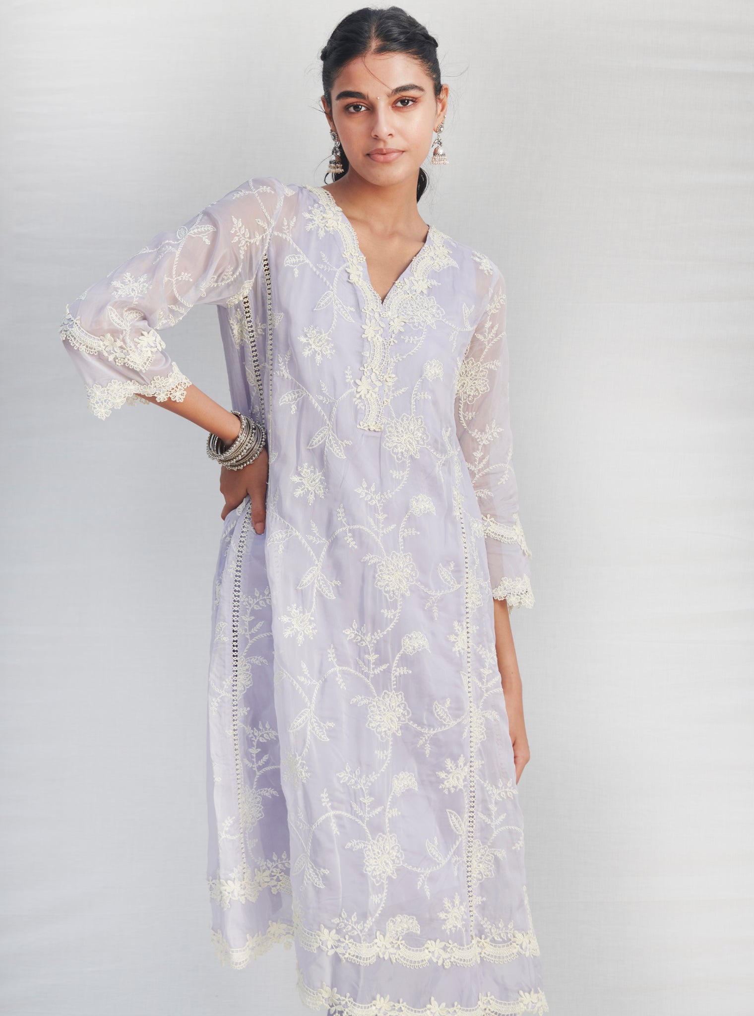 Alti Organza Lilac Kurta Set