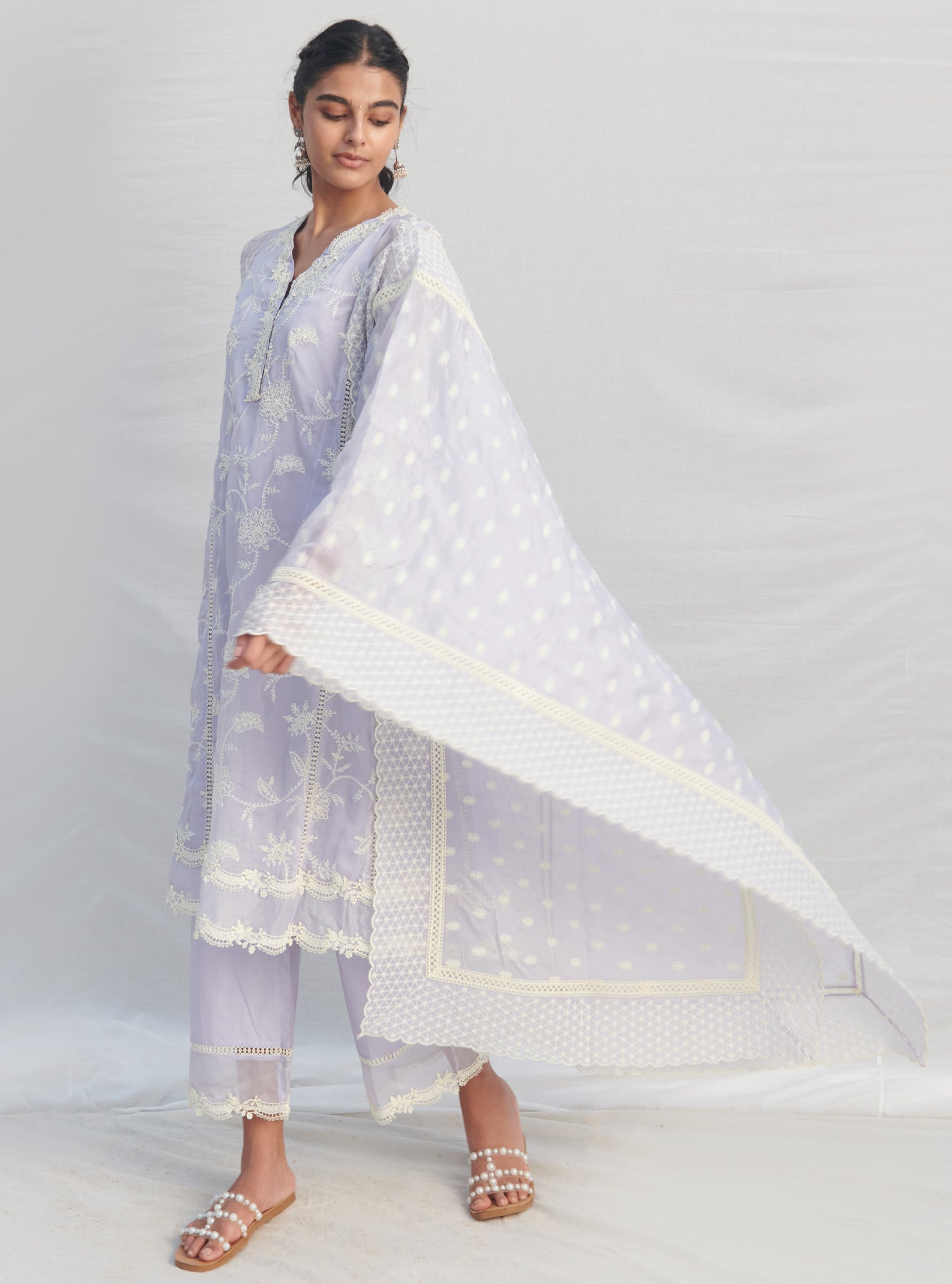 Alti Organza Lilac Kurta Set