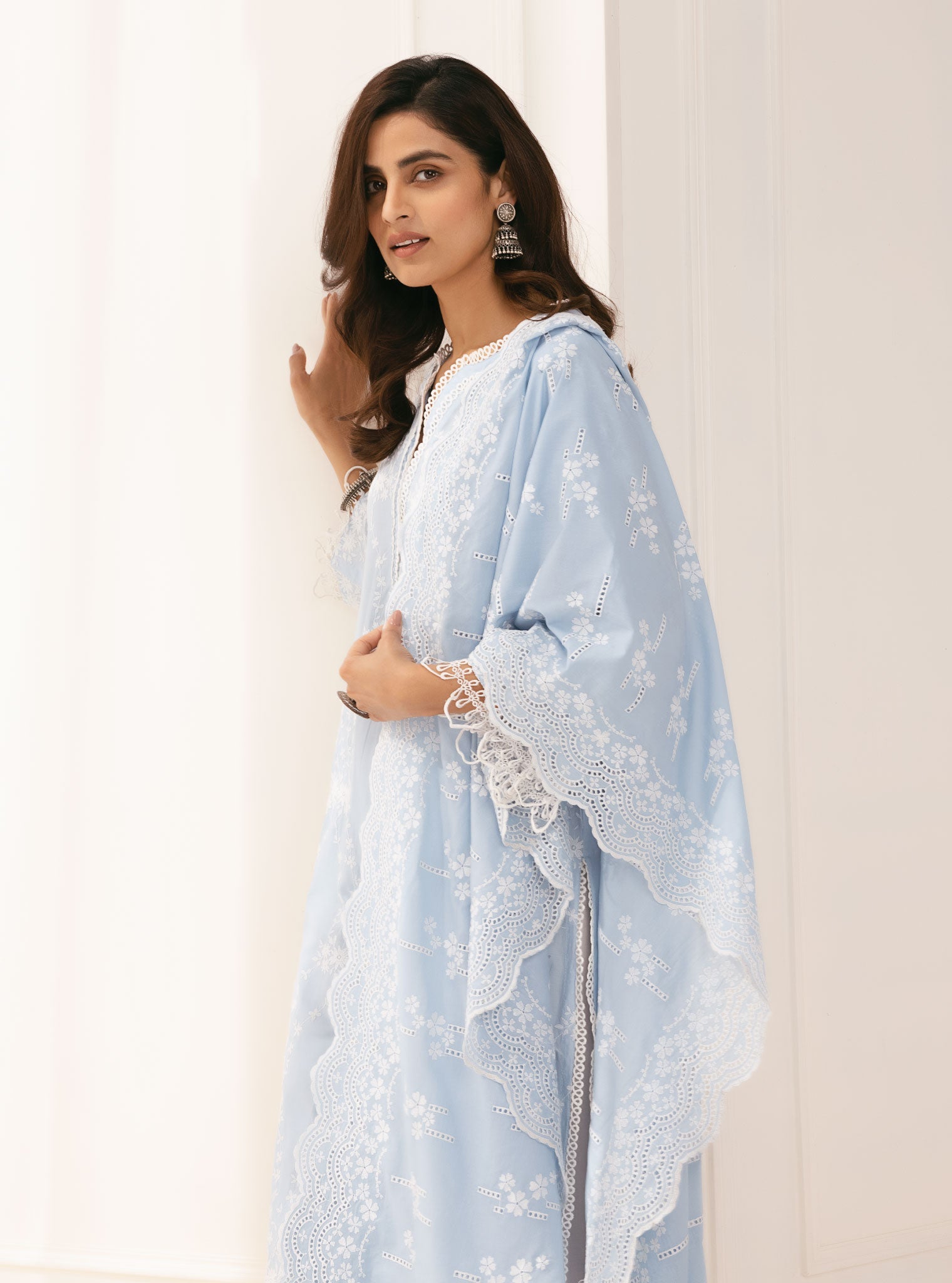 Arki Supima Cotton Blue Kurta with Palazzo Set