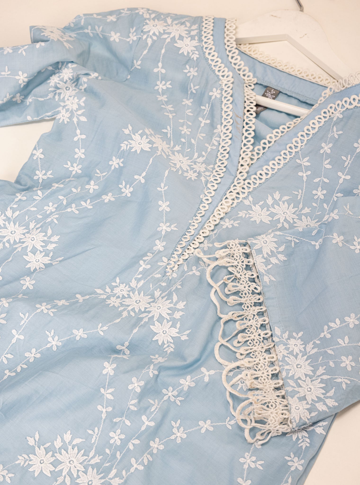 Arki Supima Cotton Blue Kurta with Palazzo Set