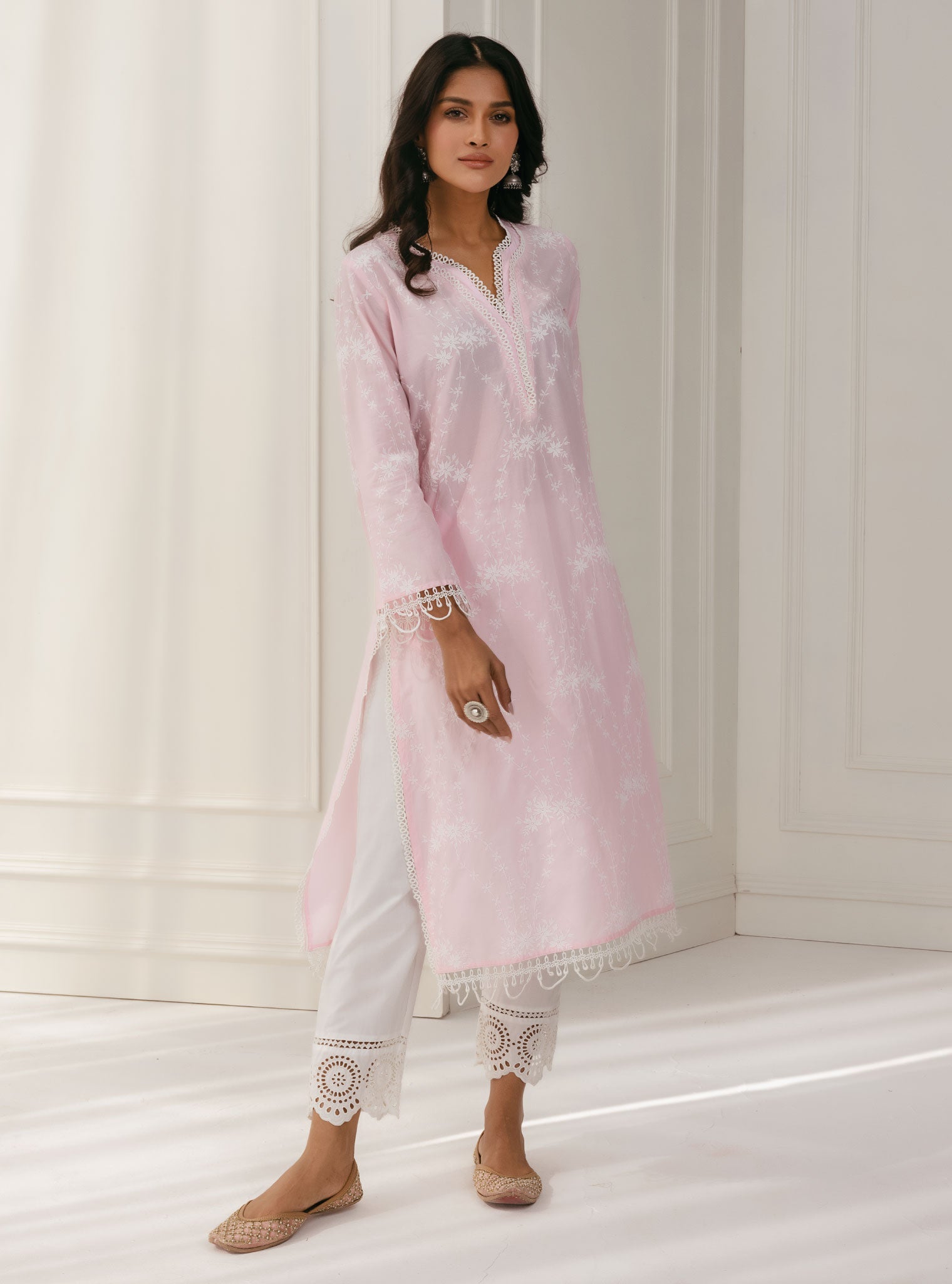 Arki Supima Cotton Pink Kurta Set
