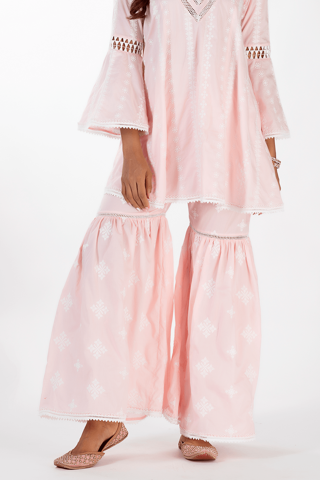 Arlo Supima Cotton Pink Kurta with Garara Set