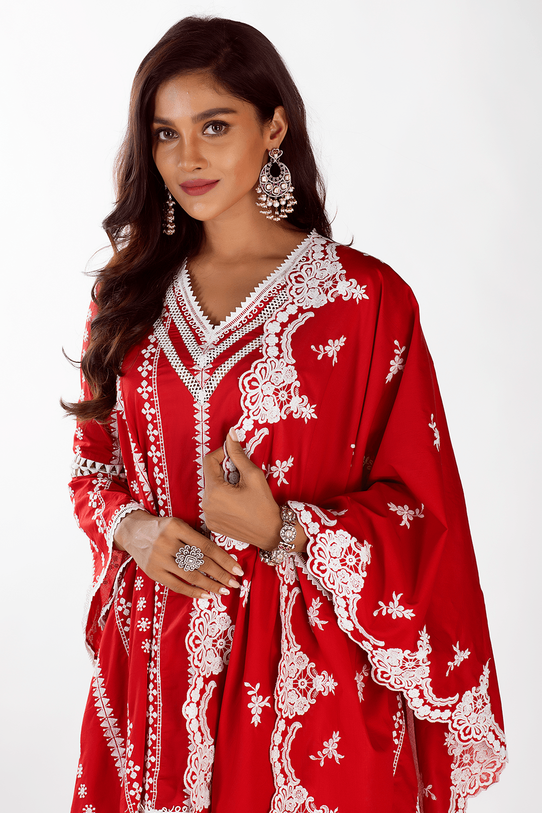 Arlo Supima Cotton Red Kurta with Garara Set