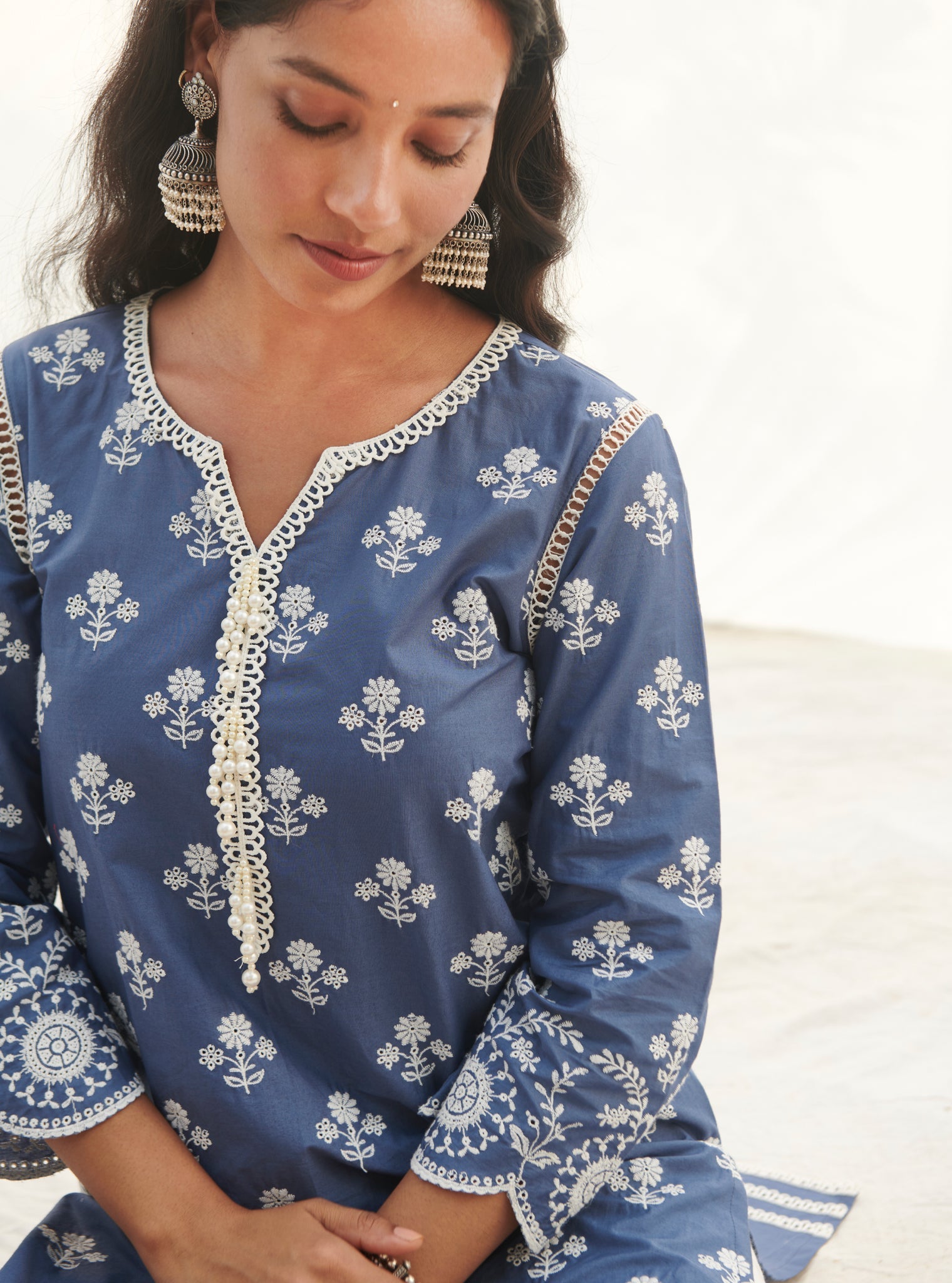 Arpora Supima Cotton Navy Kurta Set