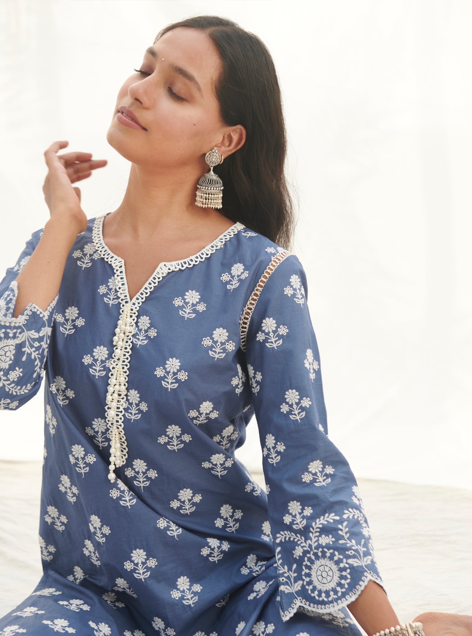 Arpora Supima Cotton Navy Kurta Set