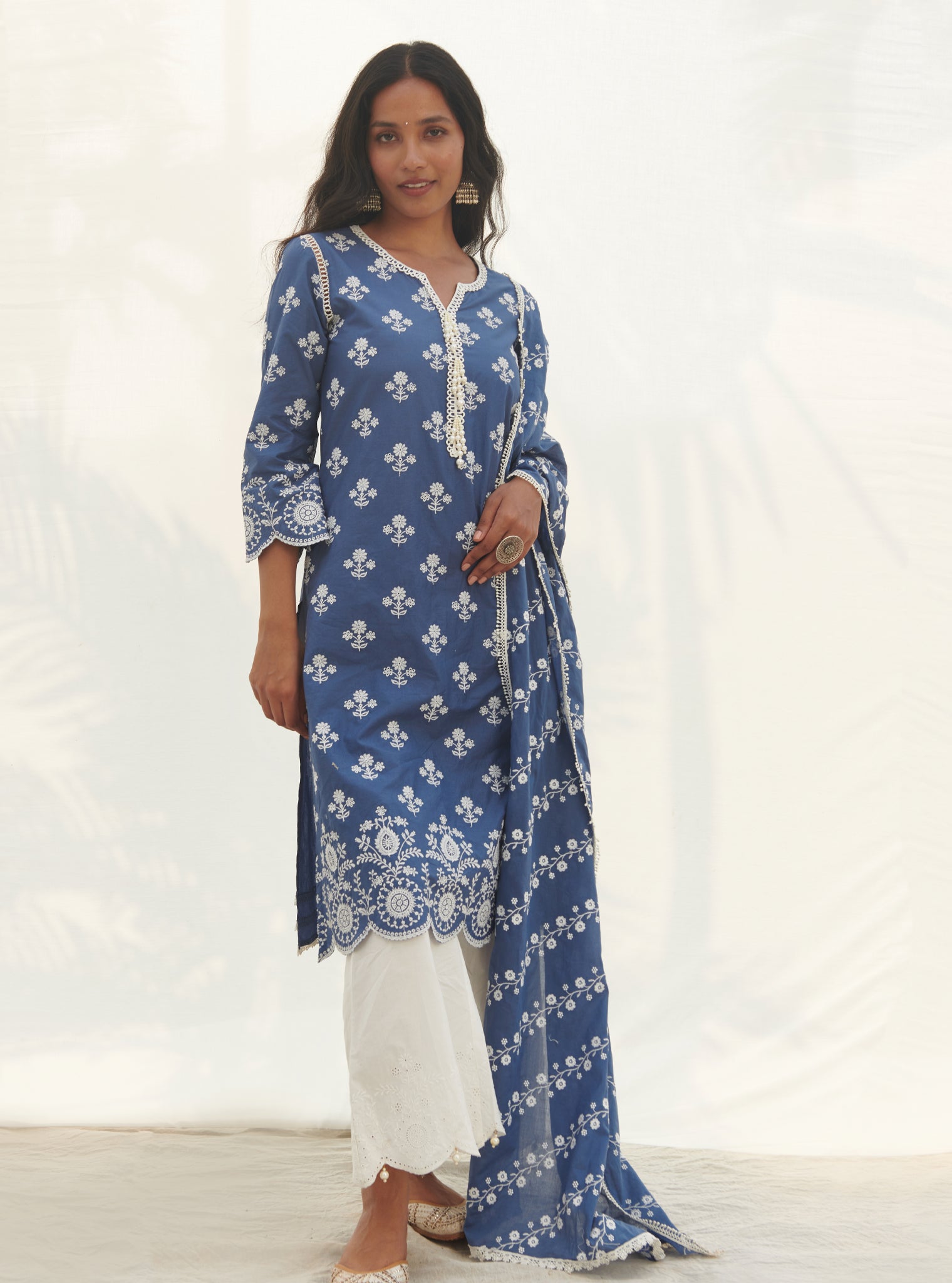 Arpora Supima Cotton Navy Kurta Set