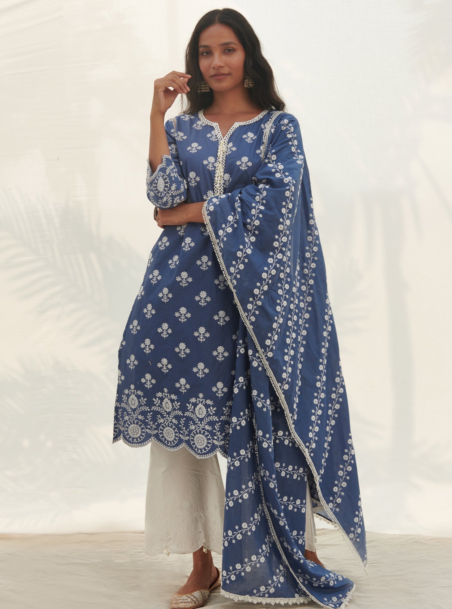 Arpora Supima Cotton Navy Kurta Set