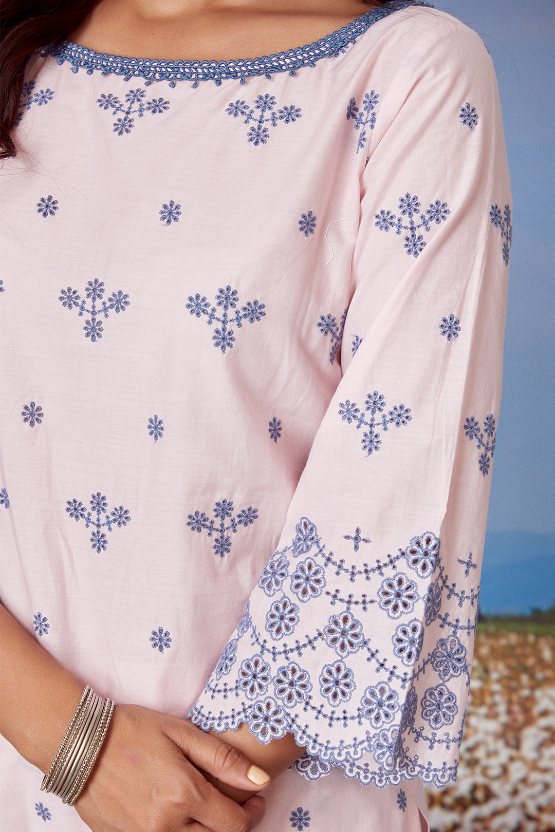 Ashberry Supima Cotton Kurta with Garara Set