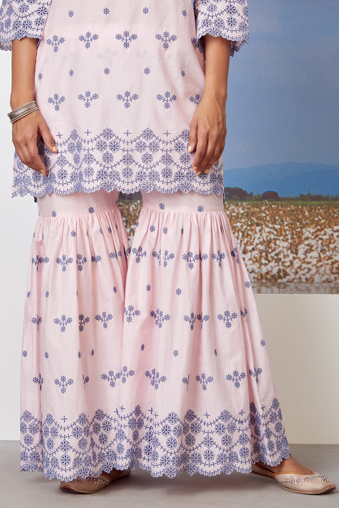 Ashberry Supima Cotton Kurta with Garara Set